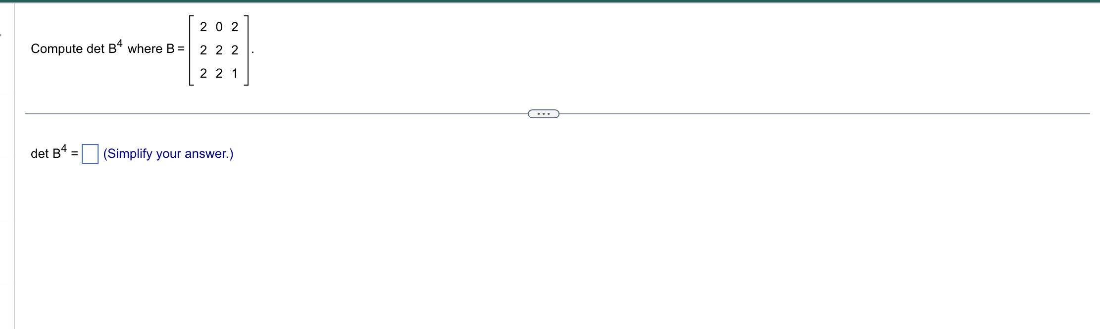  202 Compute det B4 where B = 2 2 2 2