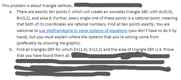 This problem is about triangle vertices. a. There are exactly ten
