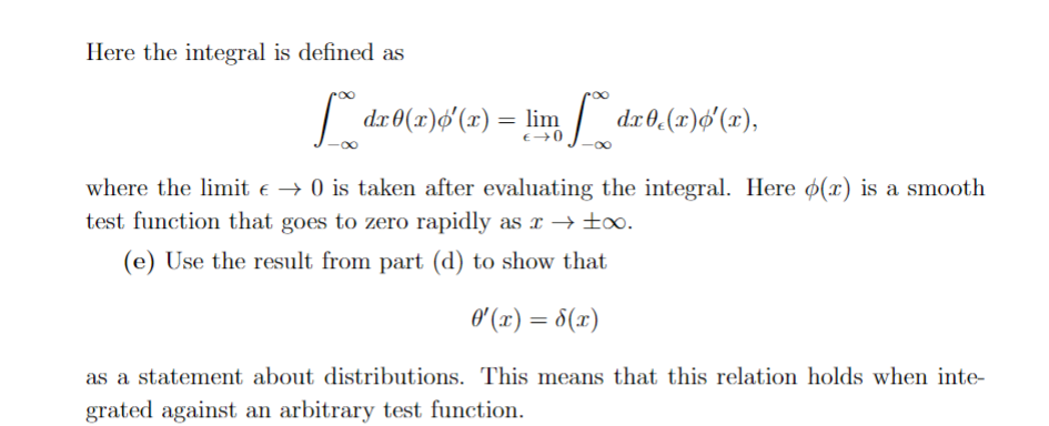 Show that B =1 e0 0 otherwise. lim ,(x) = { ()