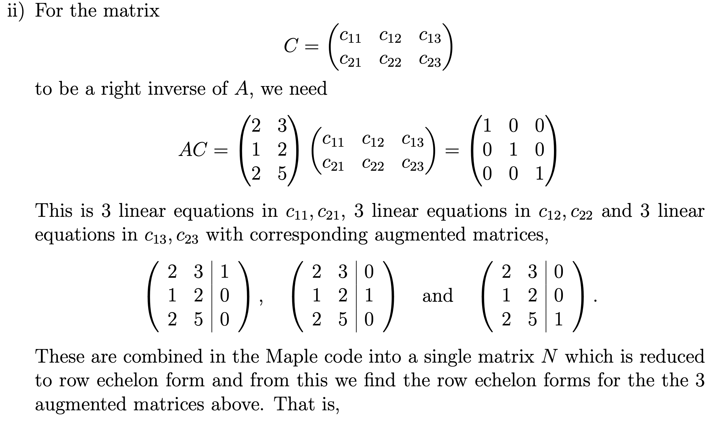 2 5 > M := ; 21210 M : = 3 2
