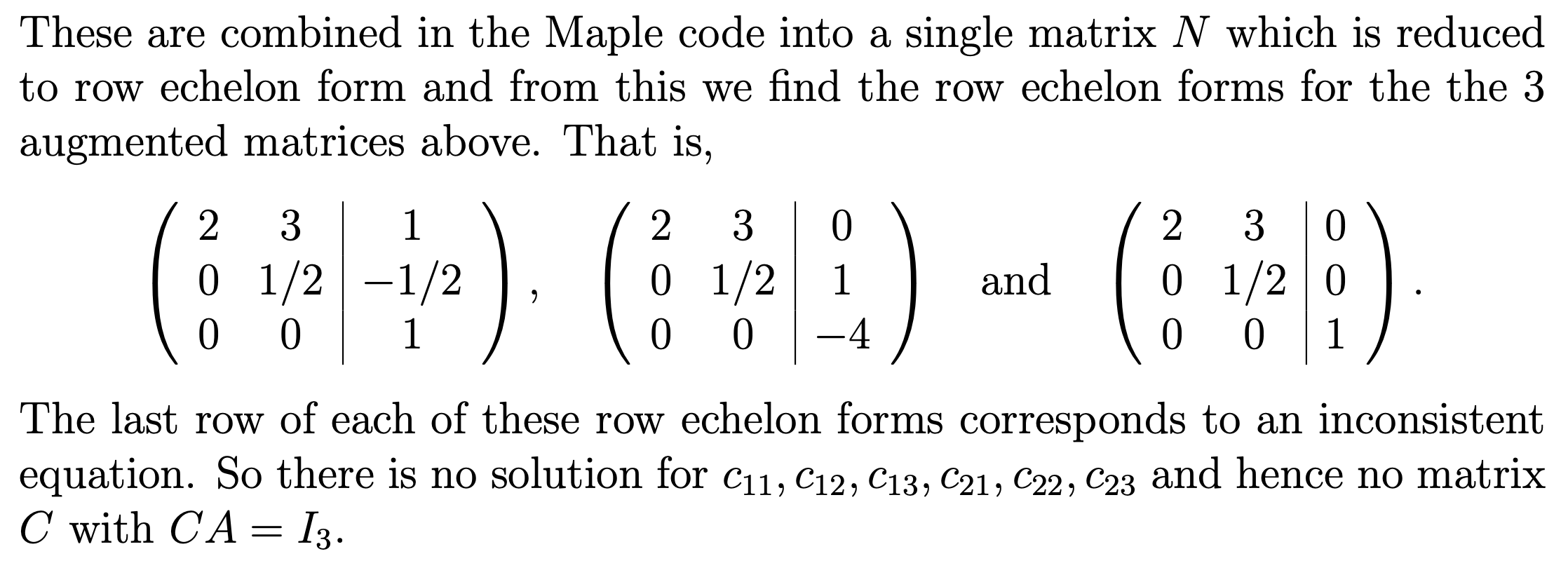 5 0 1 > GaussianElimination (M) ; 2 1 2 1 0