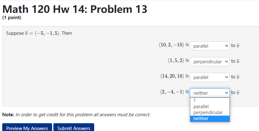 -1, -2) Enter your answer so that the first non-zero coordinate of