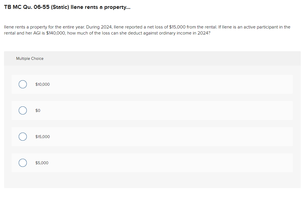  TB MC Qu.06-55(Static) llene rents a property... Ilene rents a property