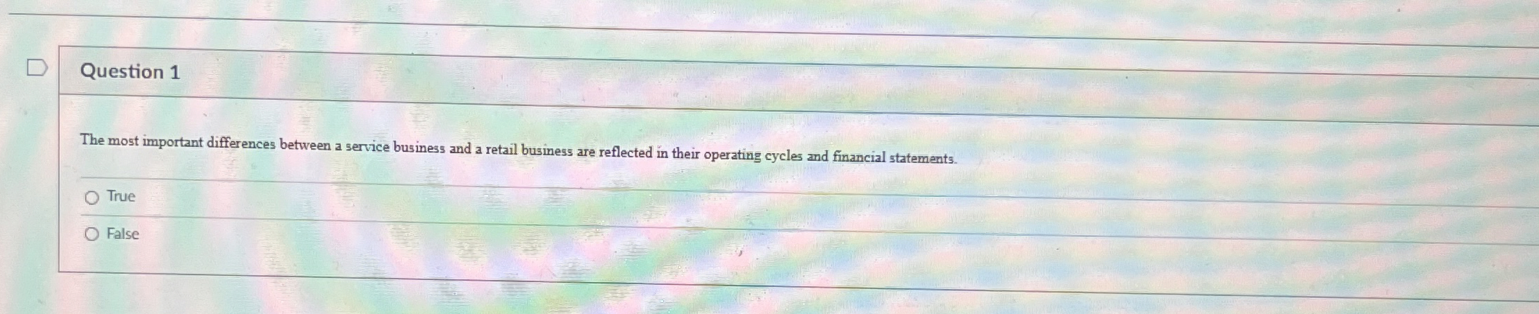  Question 1 he most important differences between a service business and