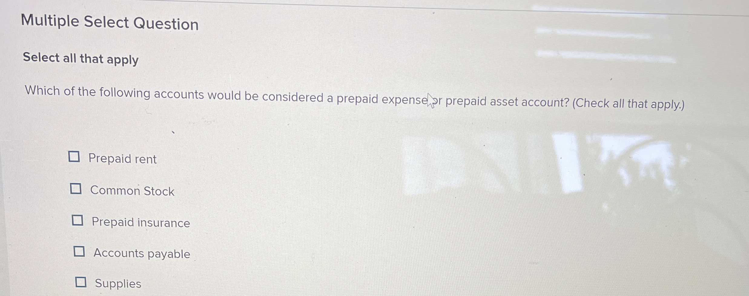  Multiple Select Question Select all that apply Which of the following