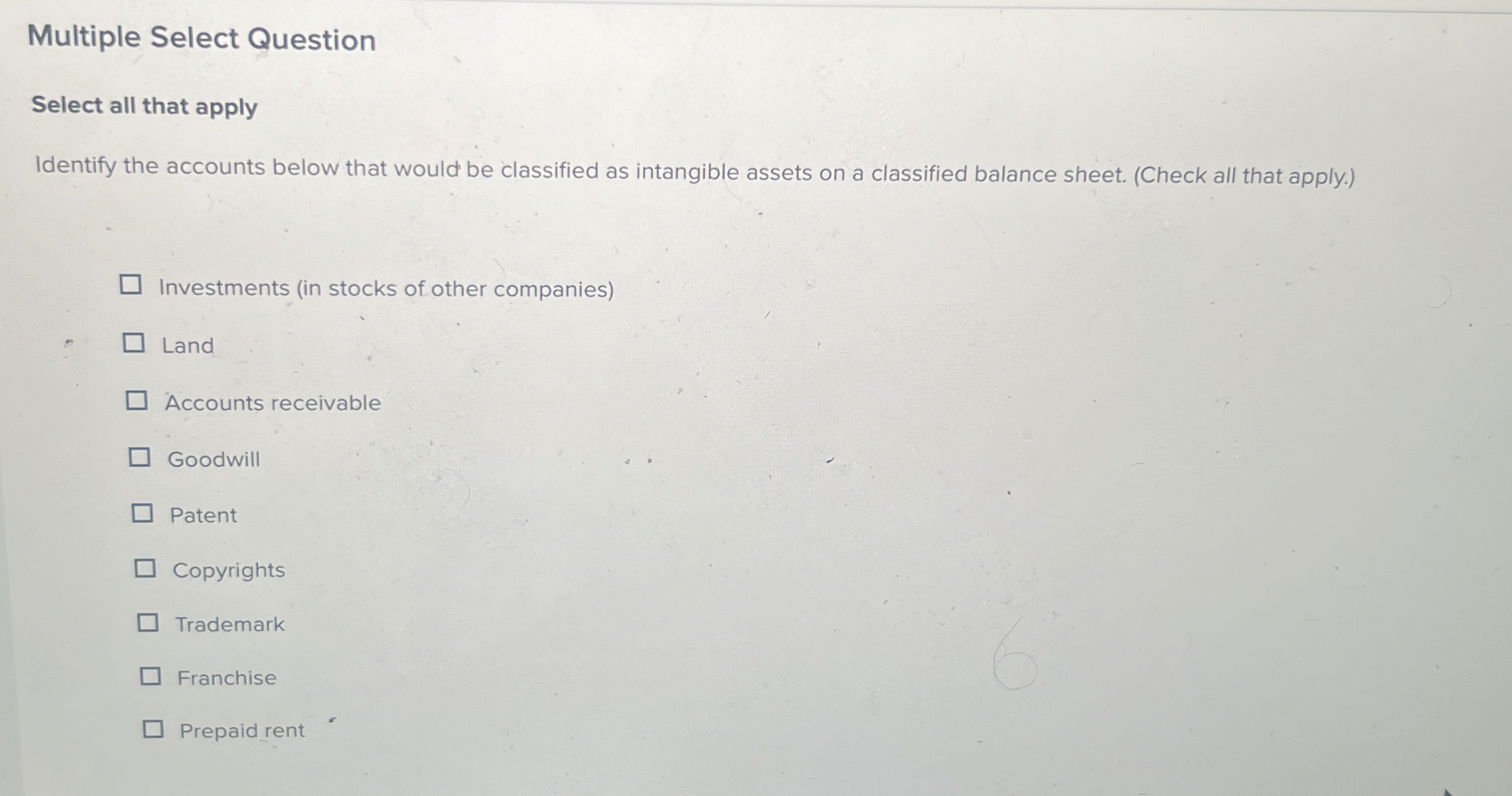  Multiple Choice Question Current assets are: difficult to convert to cash