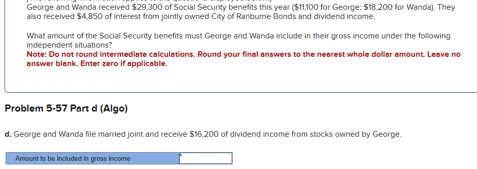  Problem 5-57 Part d (Algo) d. George and Wanda file married