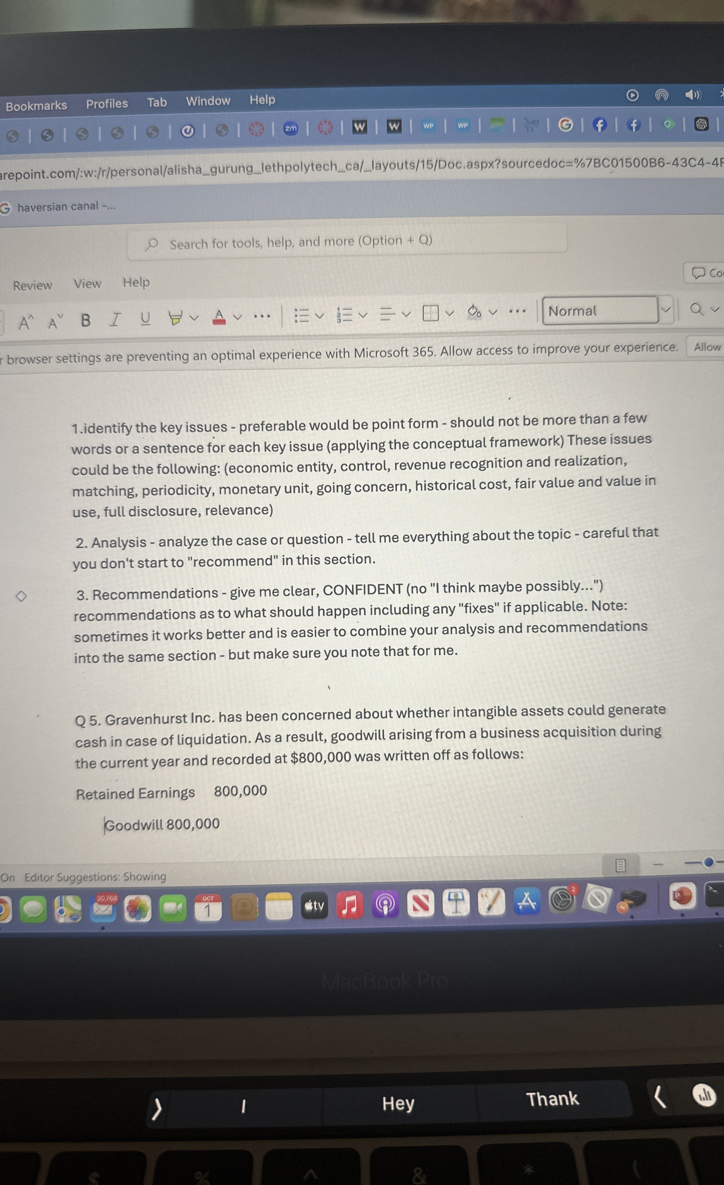  1.identify the key issues - preferable would be point form -