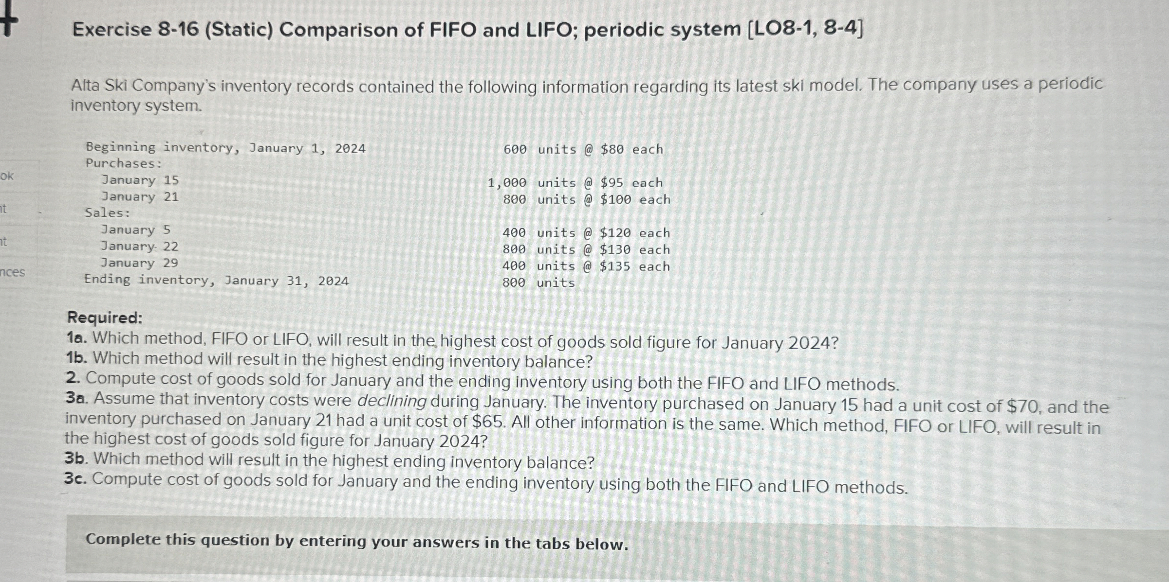  Exercise 8-16(Static) Comparison of FIFO and LIFO; periodic system [LO8-1,8-4] Alta