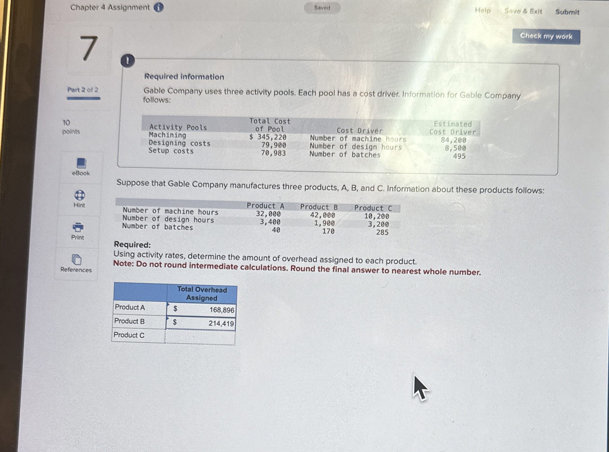 Chapter 4 Assignment Help Save & Exit Submit Part 2 of