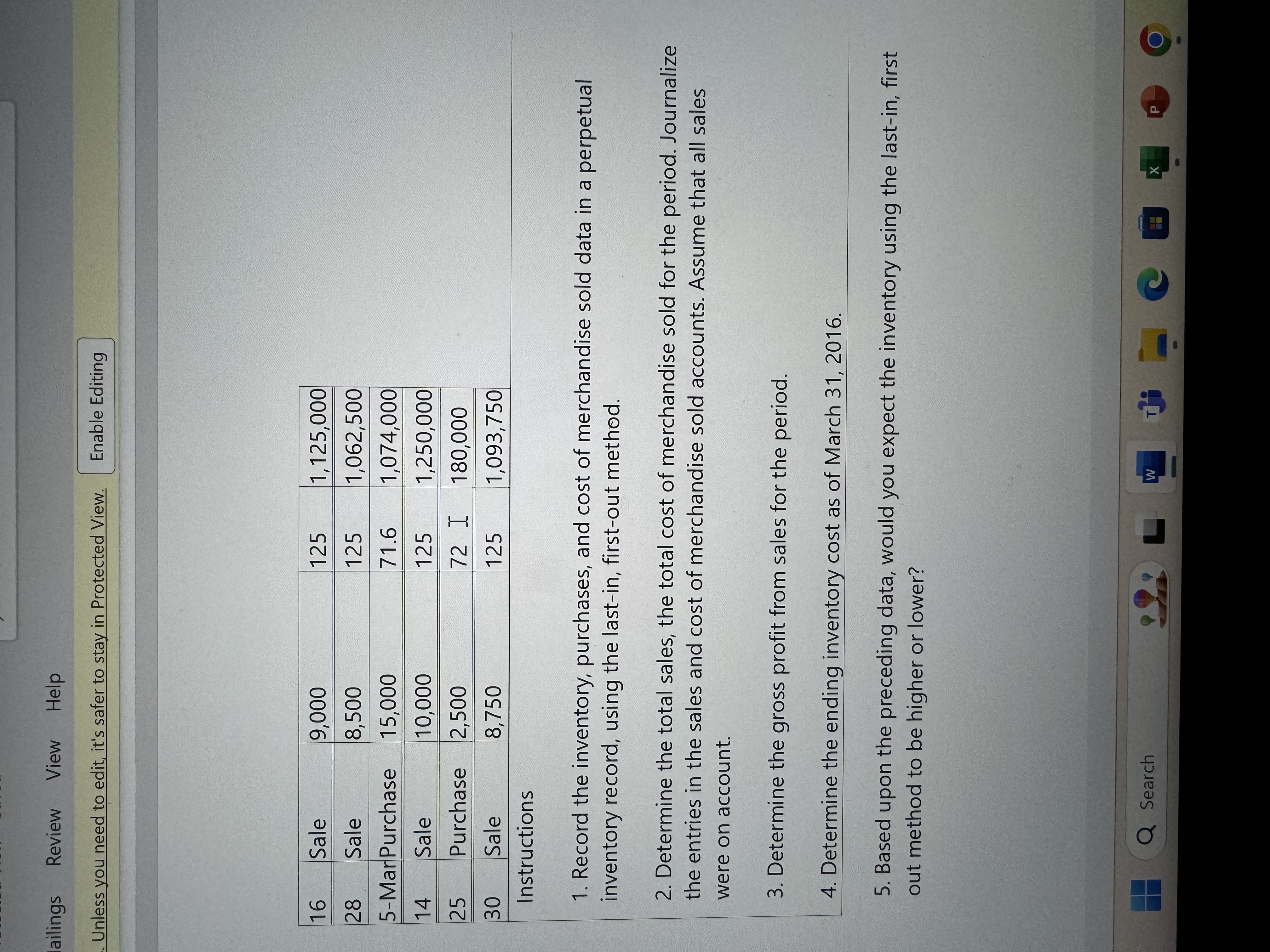  Pr.7-2AInstructions Record the inventory, purchases, and cost of merchandise sold data