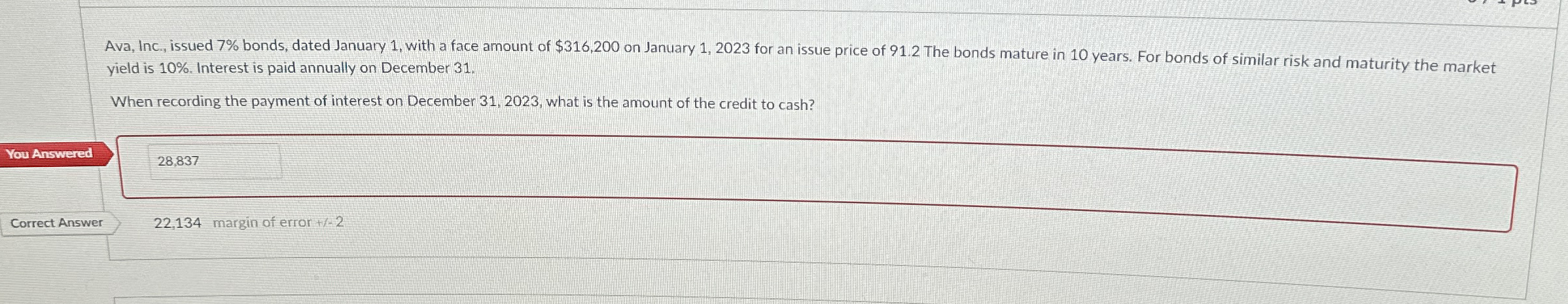 Ava, Inc., issued 7% bonds, dated January 1, with a face