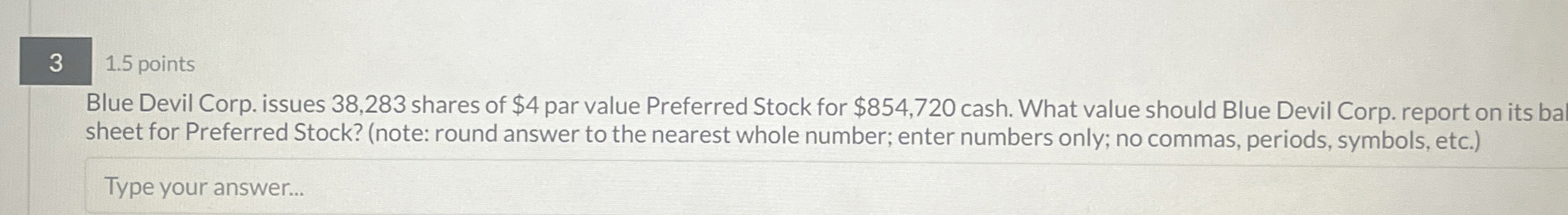  3 1.5 points Blue Devil Corp. issues 38,283 shares of $4