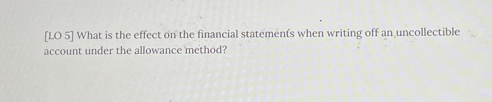  [LO 5] What is the effect on the financial statements when