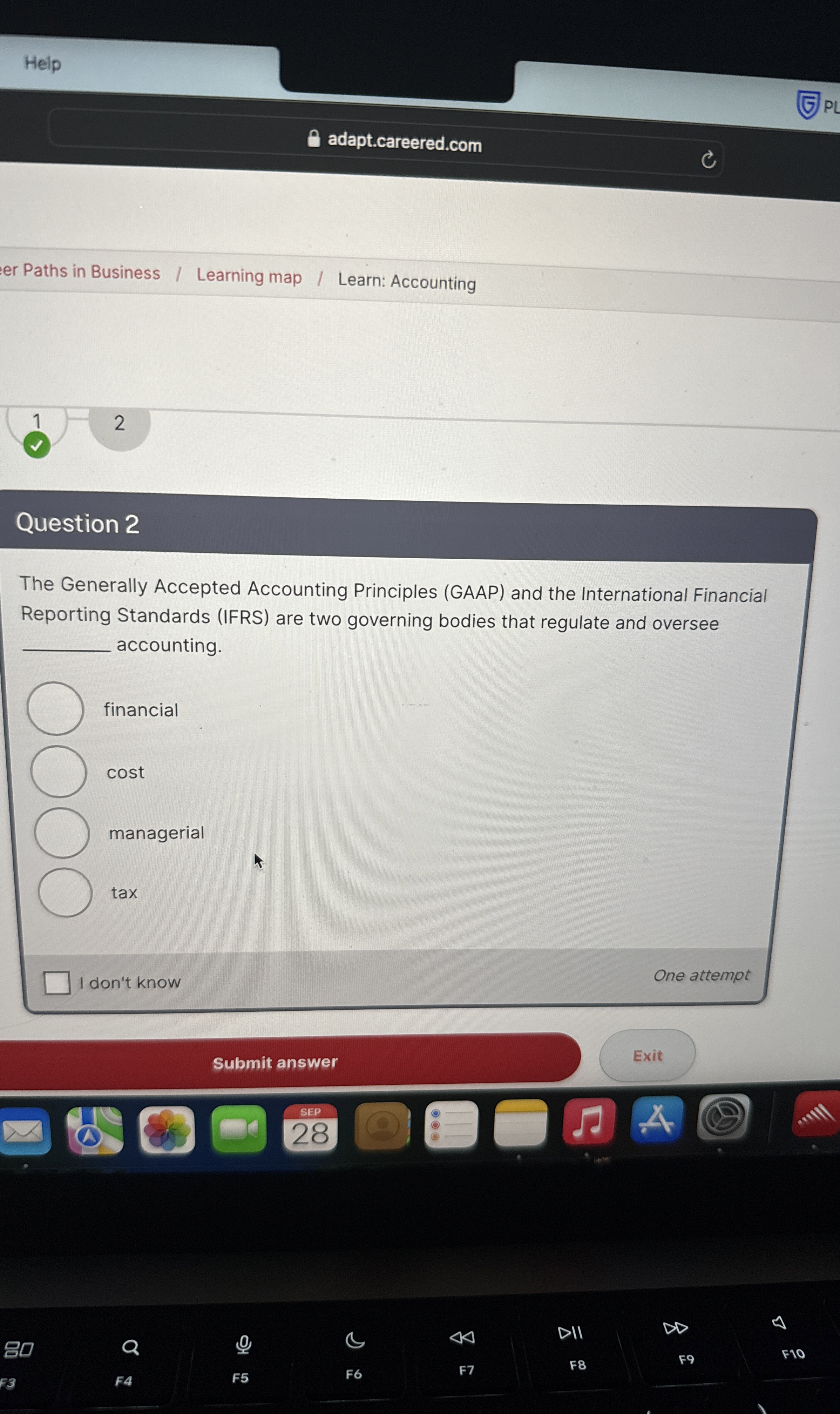  Question 2 The Generally Accepted Accounting Principles (GAAP) and the International