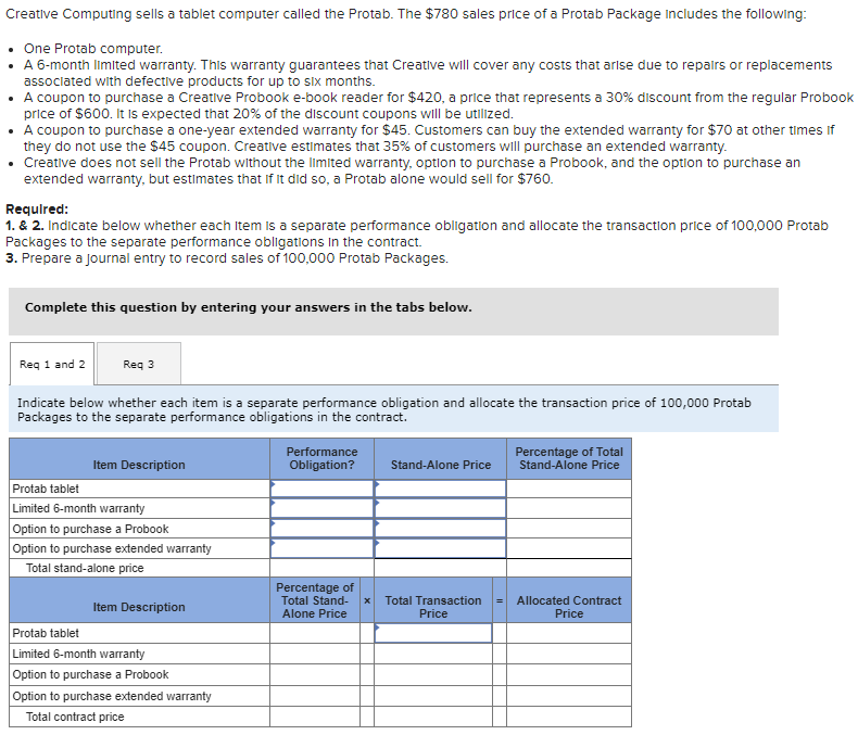  Creatlve Computing sells a tablet computer called the Protab. The $780