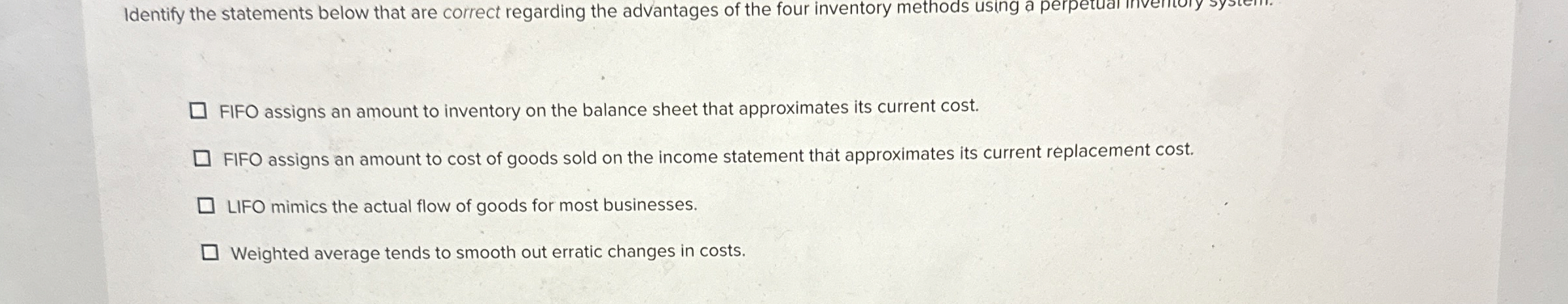  Identify the statements below that are correct regarding the advantages of