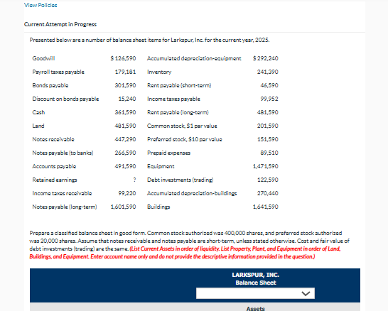  View Policies $ $ : Current Attempt in Progress Presented below