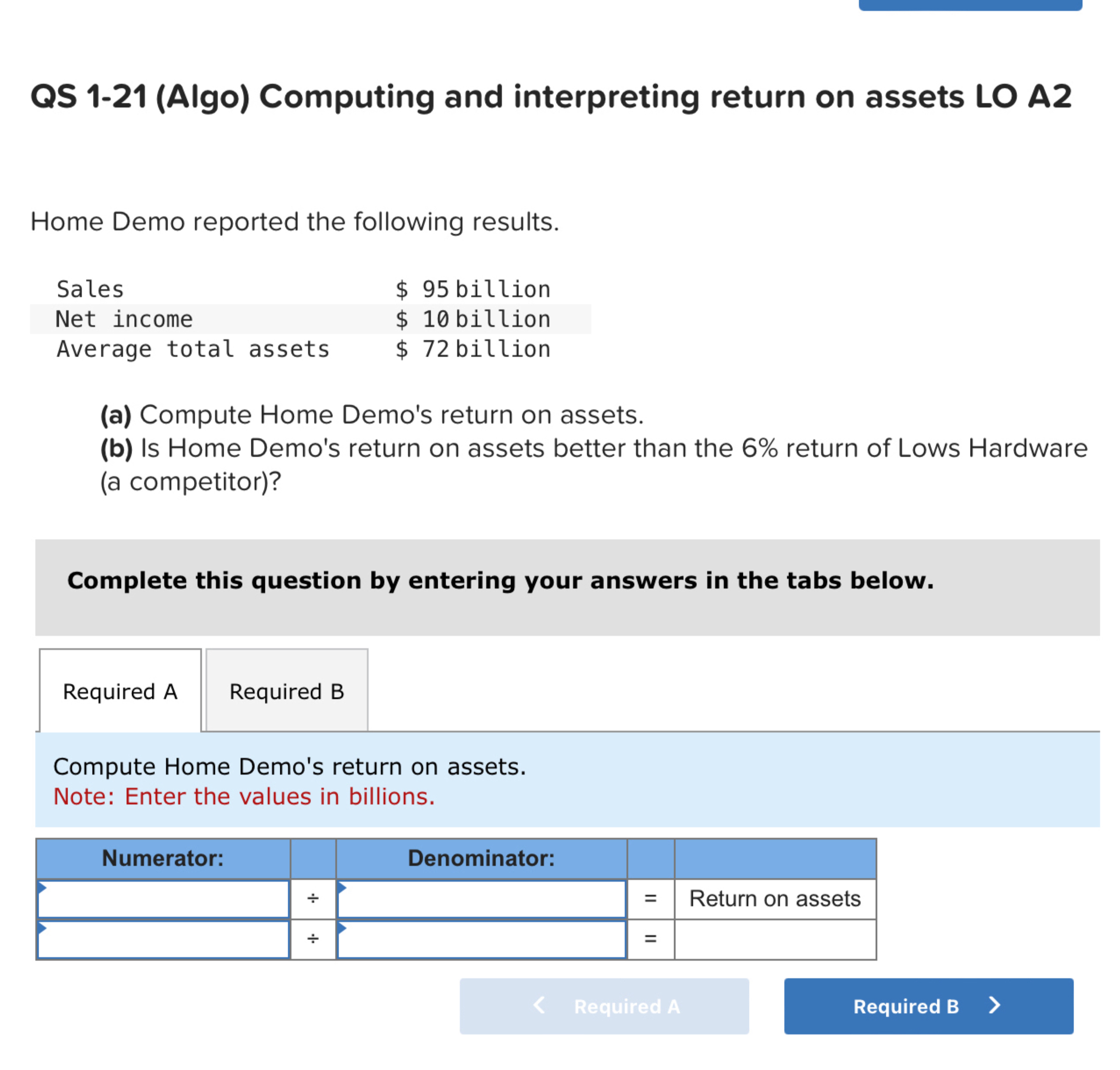  2S 1-21(Algo) Computing and interpreting return on assets LO A2 ome