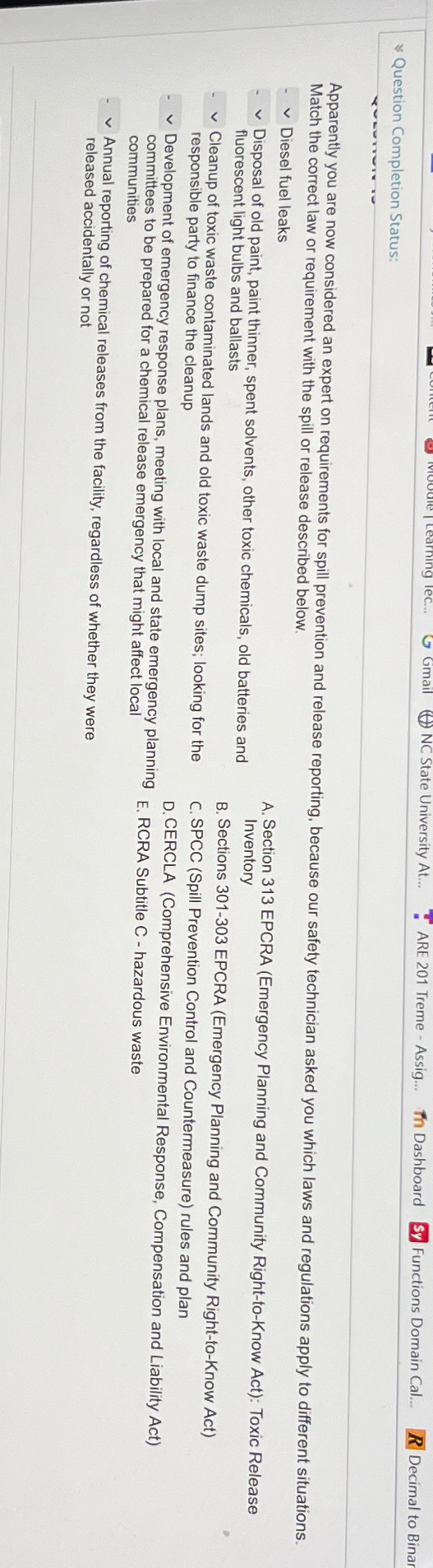  NC State University At... ARE 201 Treme - Assig... Dashboard Functions