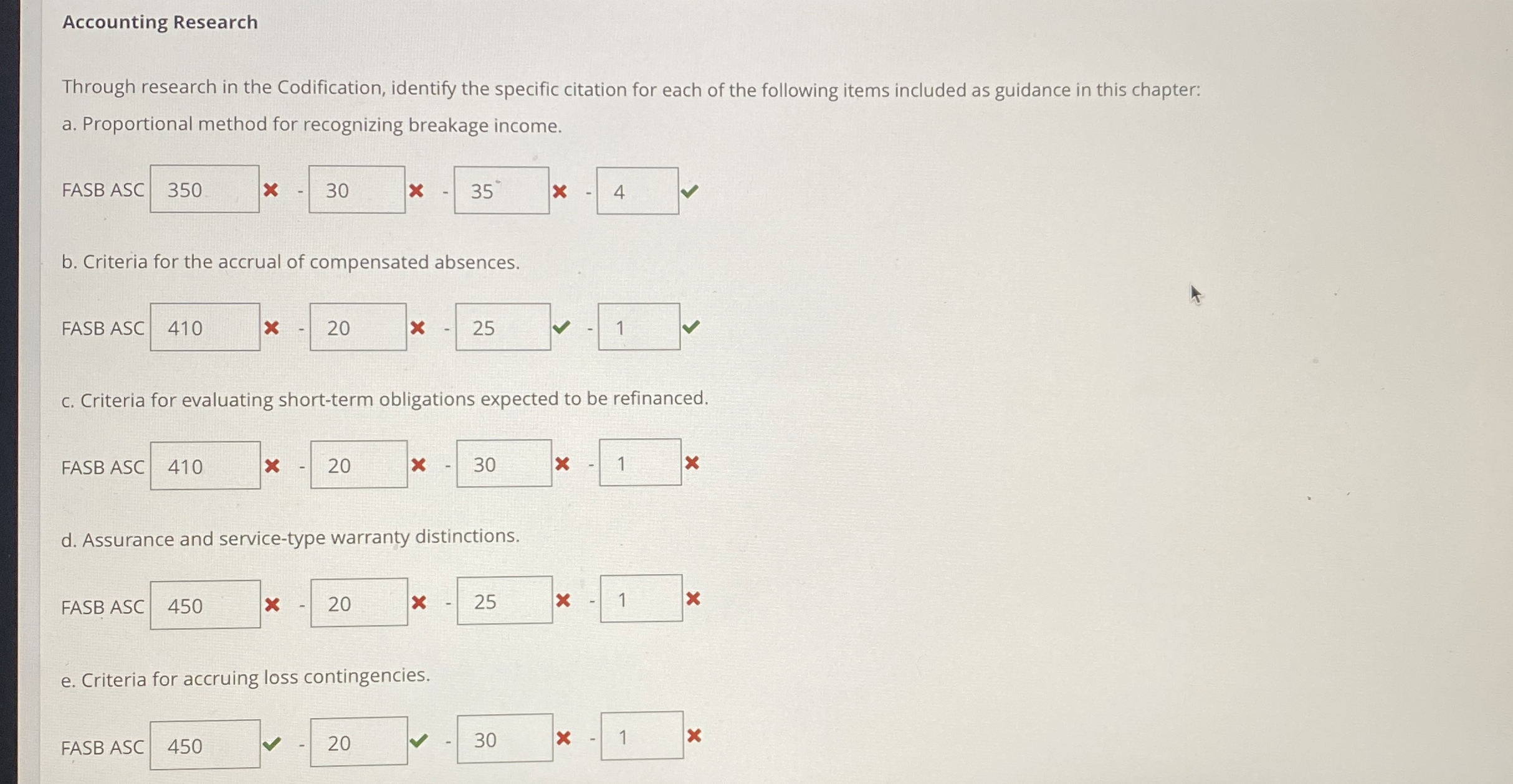  Accounting Research Through research in the Codification, identify the specific citation