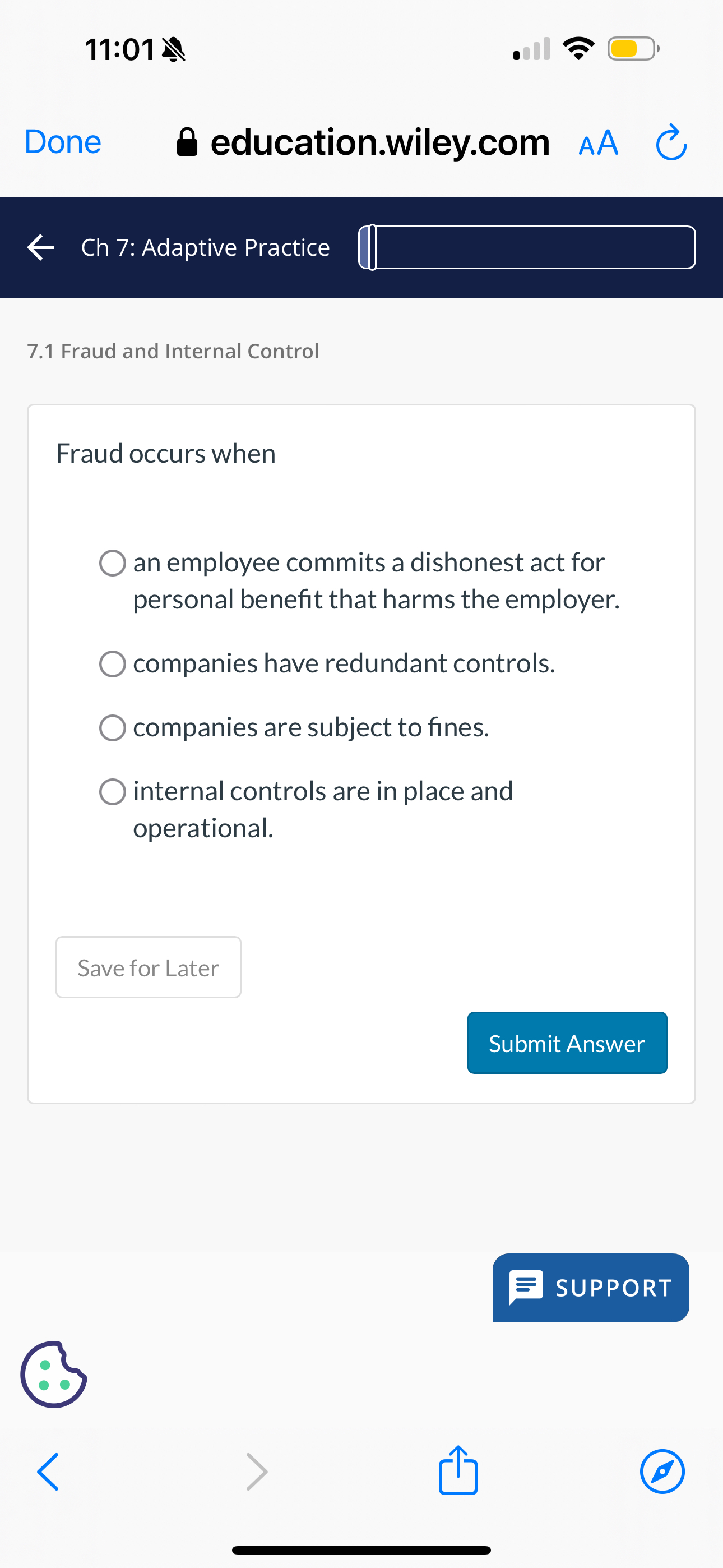  Fraud occurs when an employee commits a dishonest act for personal