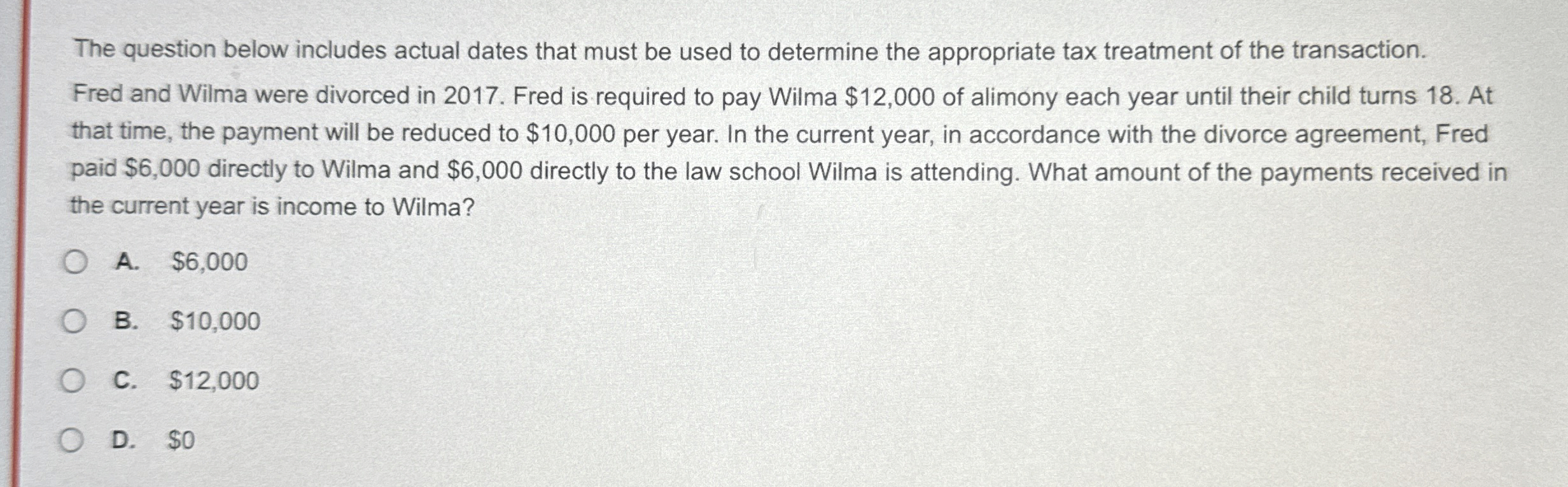  The question below includes actual dates that must be used to