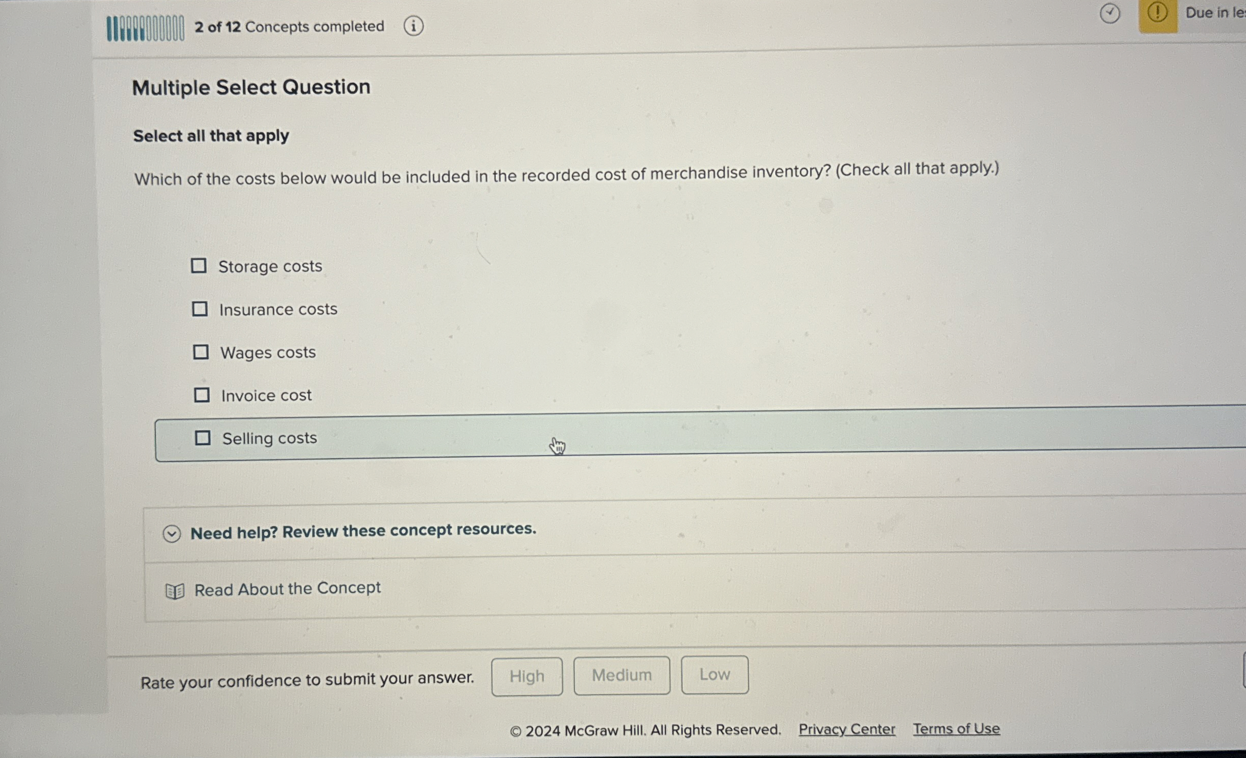  Multiple Select Question Select all that apply Which of the costs