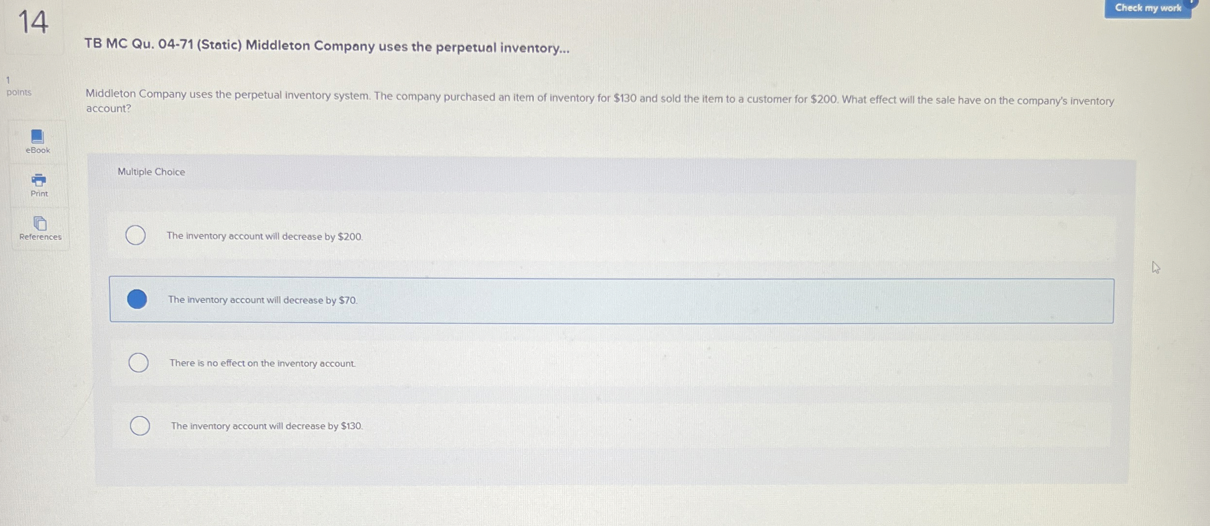  TB MC Qu.04-71(Static) Middleton Company uses the perpetual inventory... account? Multiple