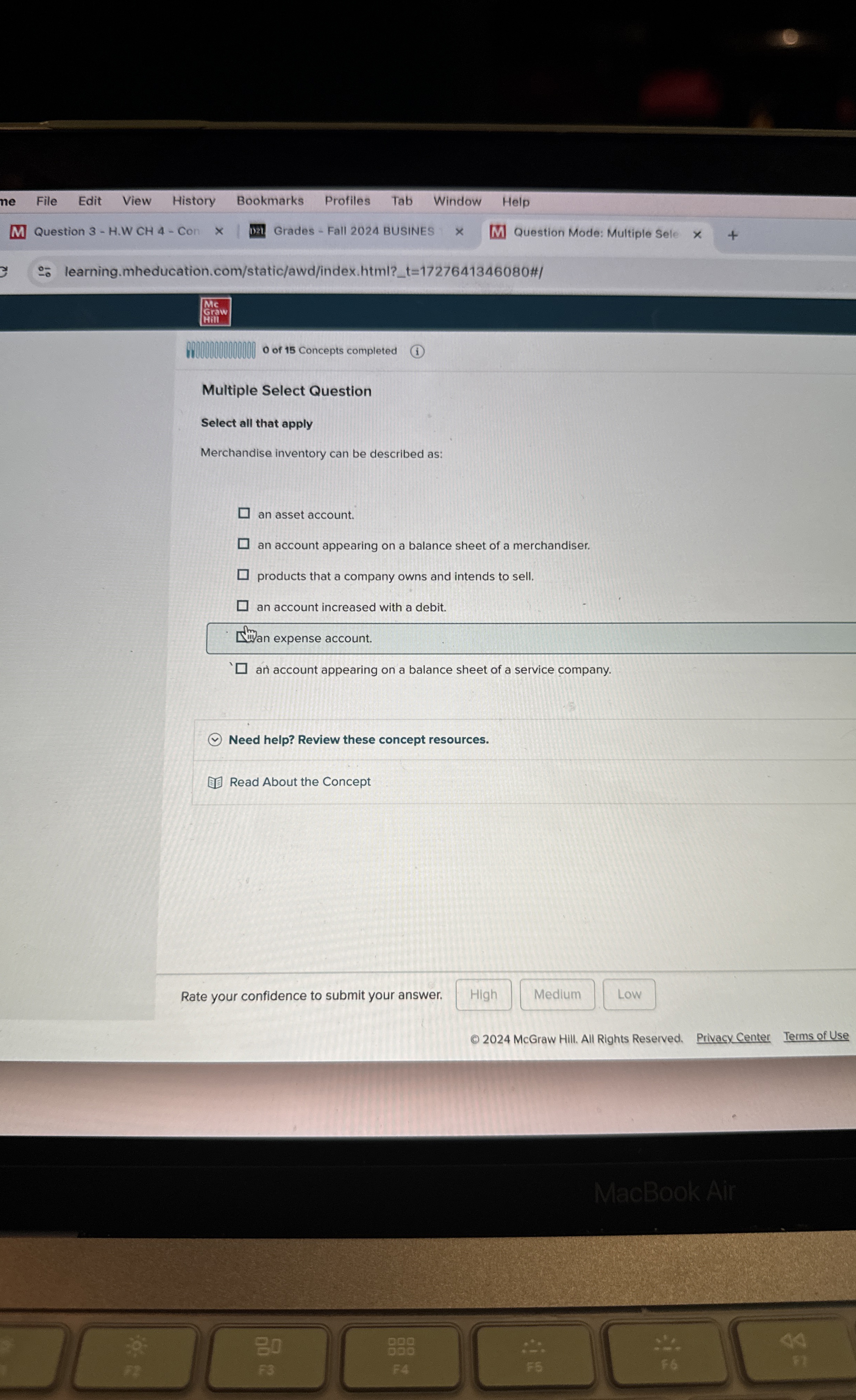 Multiple Select Question Select all that apply Merchandise inventory can be