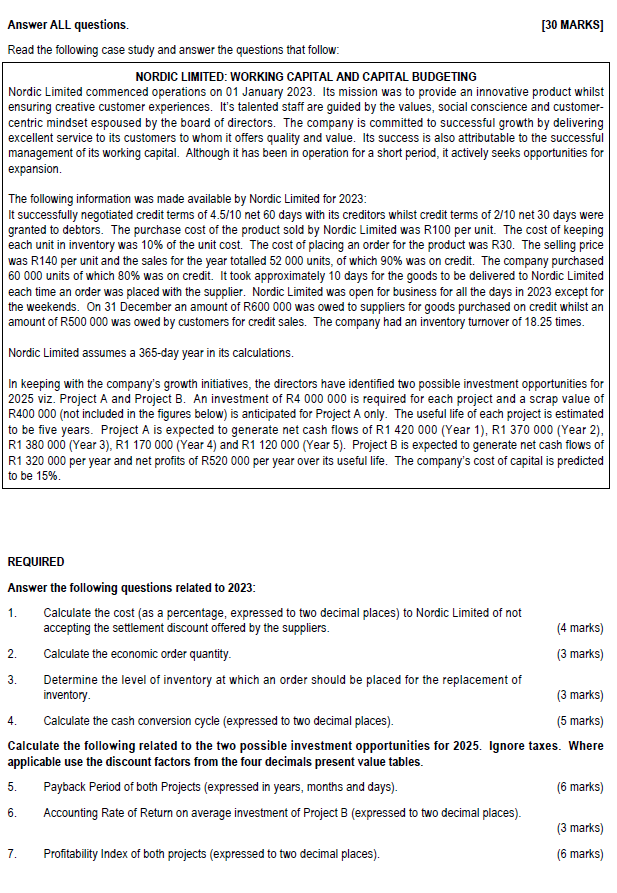  Answer ALL questions. Read the following case study and answer the