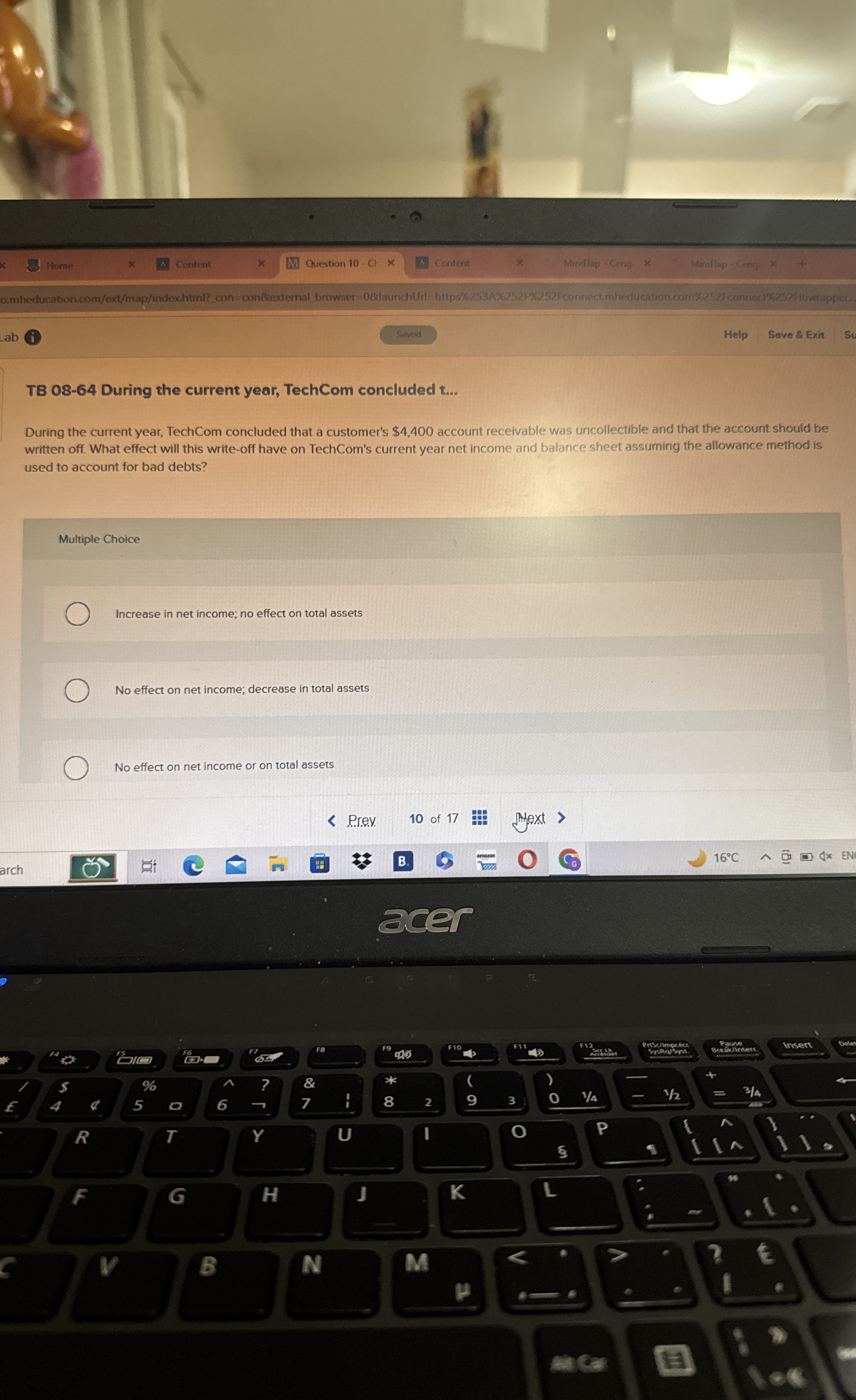  TB 08-64 During the current year, TechCom concluded t... During the