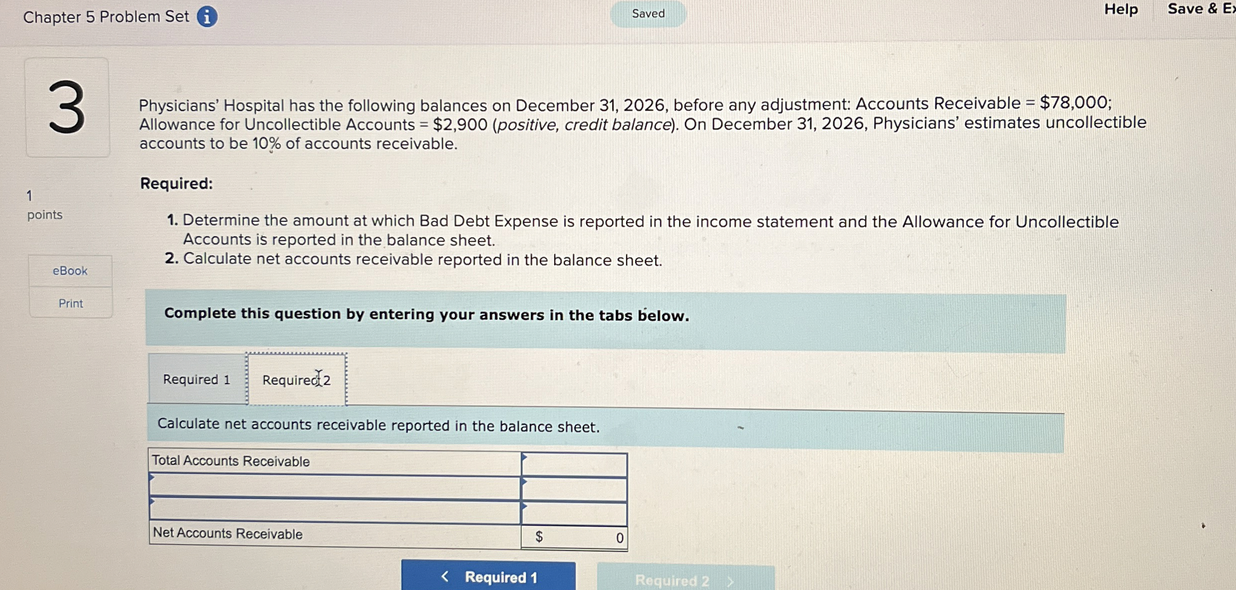  Chapter 5 Problem Set Help Save & E 3 1 points