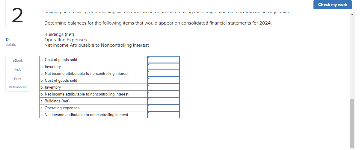  2 Determine balances for the following items that would appear on