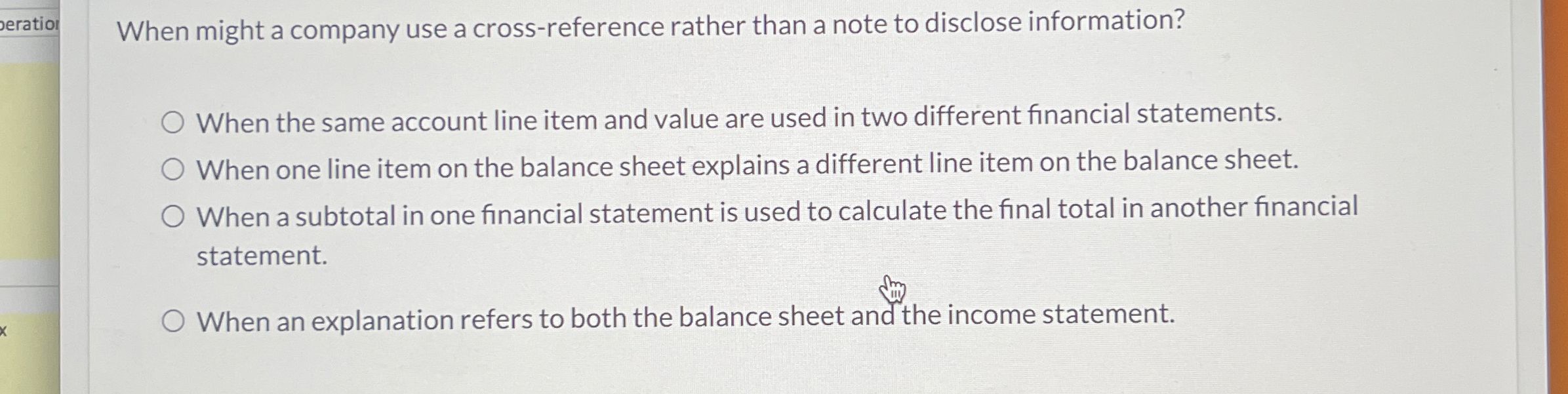  When might a company use a cross-reference rather than a note