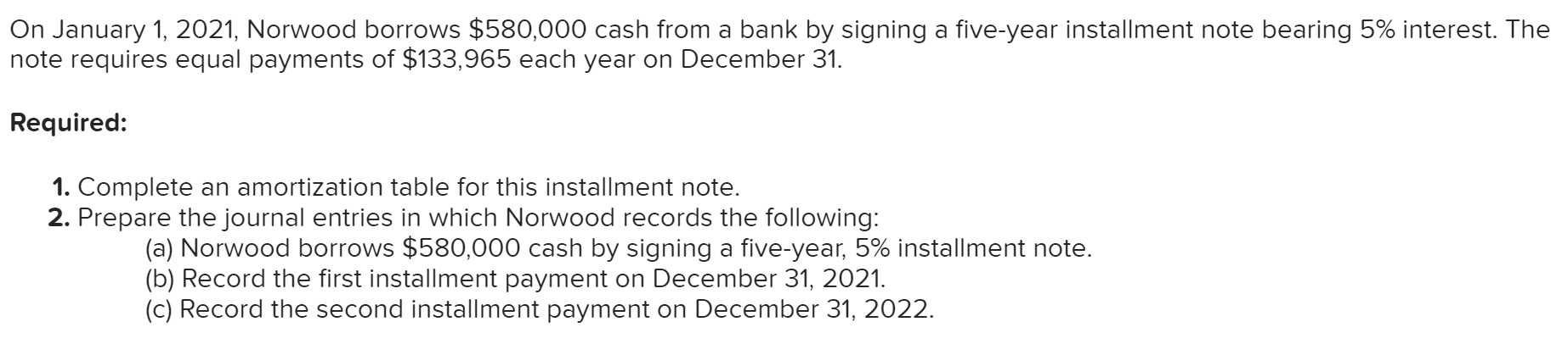 b Req 1 Req 2 Complete an amortization table for this