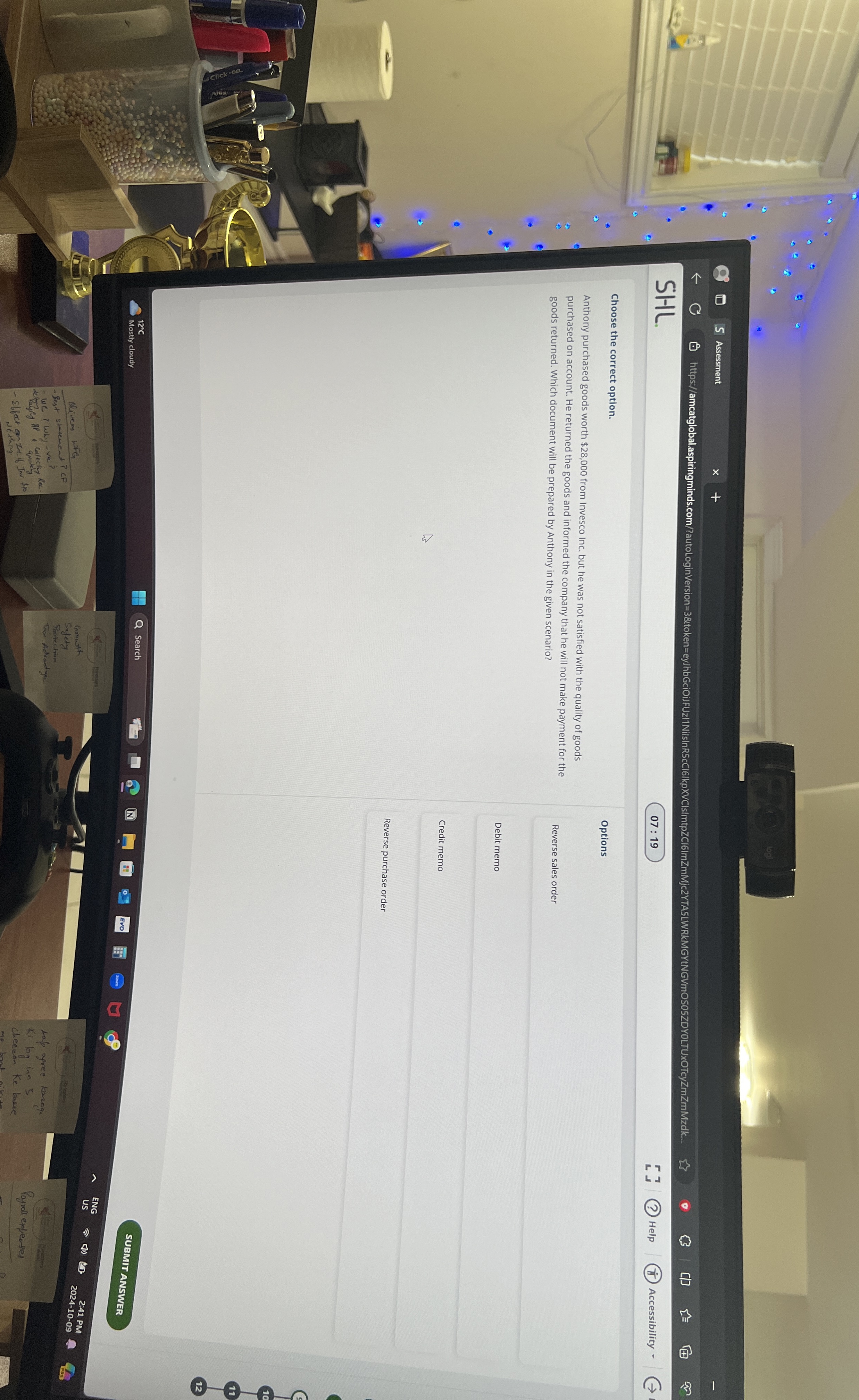  Choose the correct option. Options Anthony purchased goods worth $28,000 from