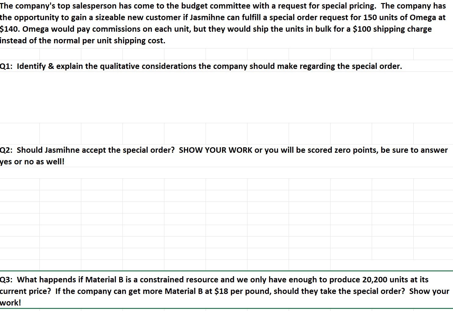  It is October, Year 1. The annual budget process is about