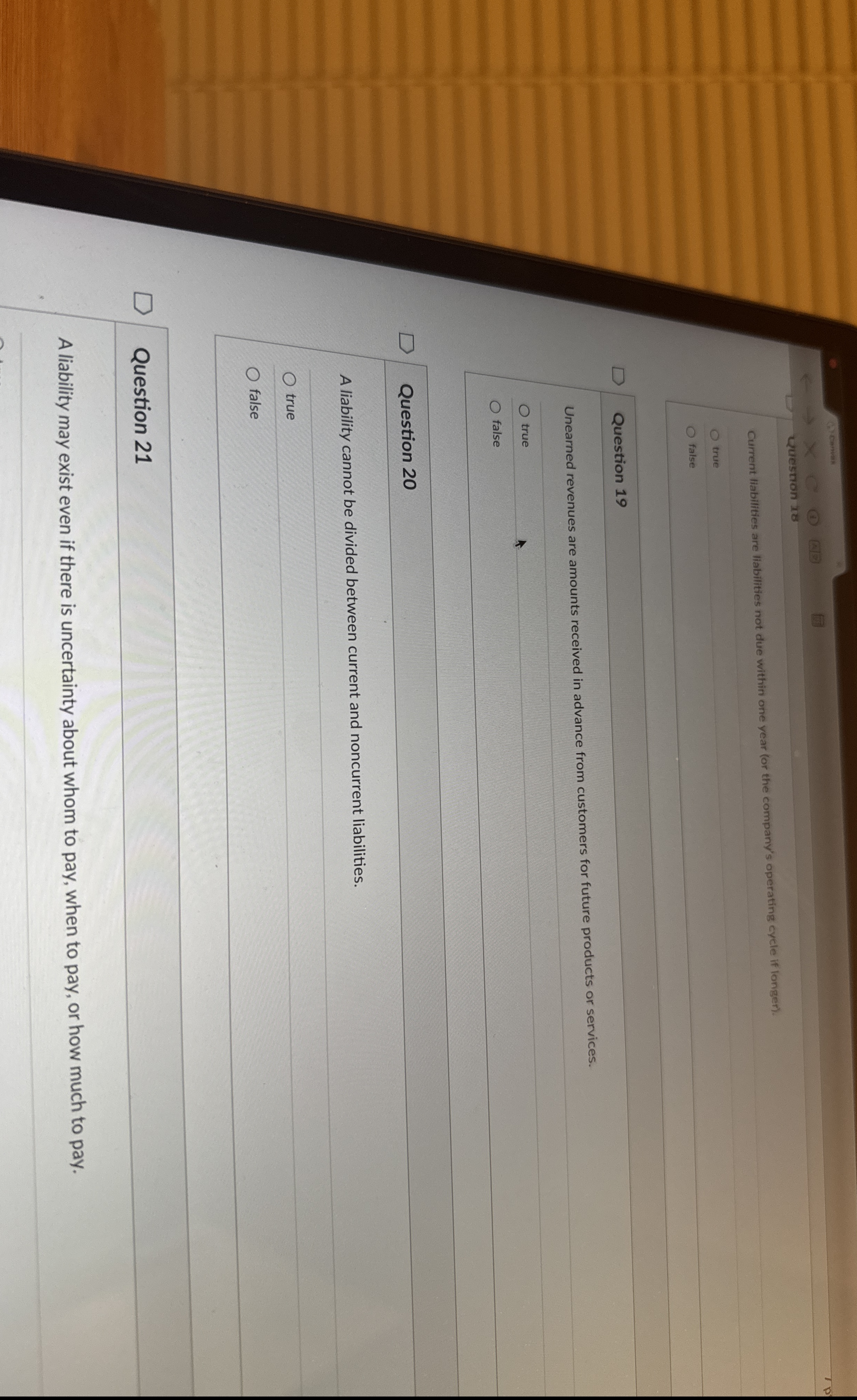  Current liabilities are liabilities not due within one year (or the