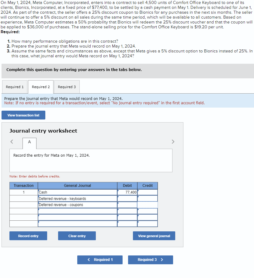  On May 1,2024, Meta Computer, Incorporated, enters into a contract to