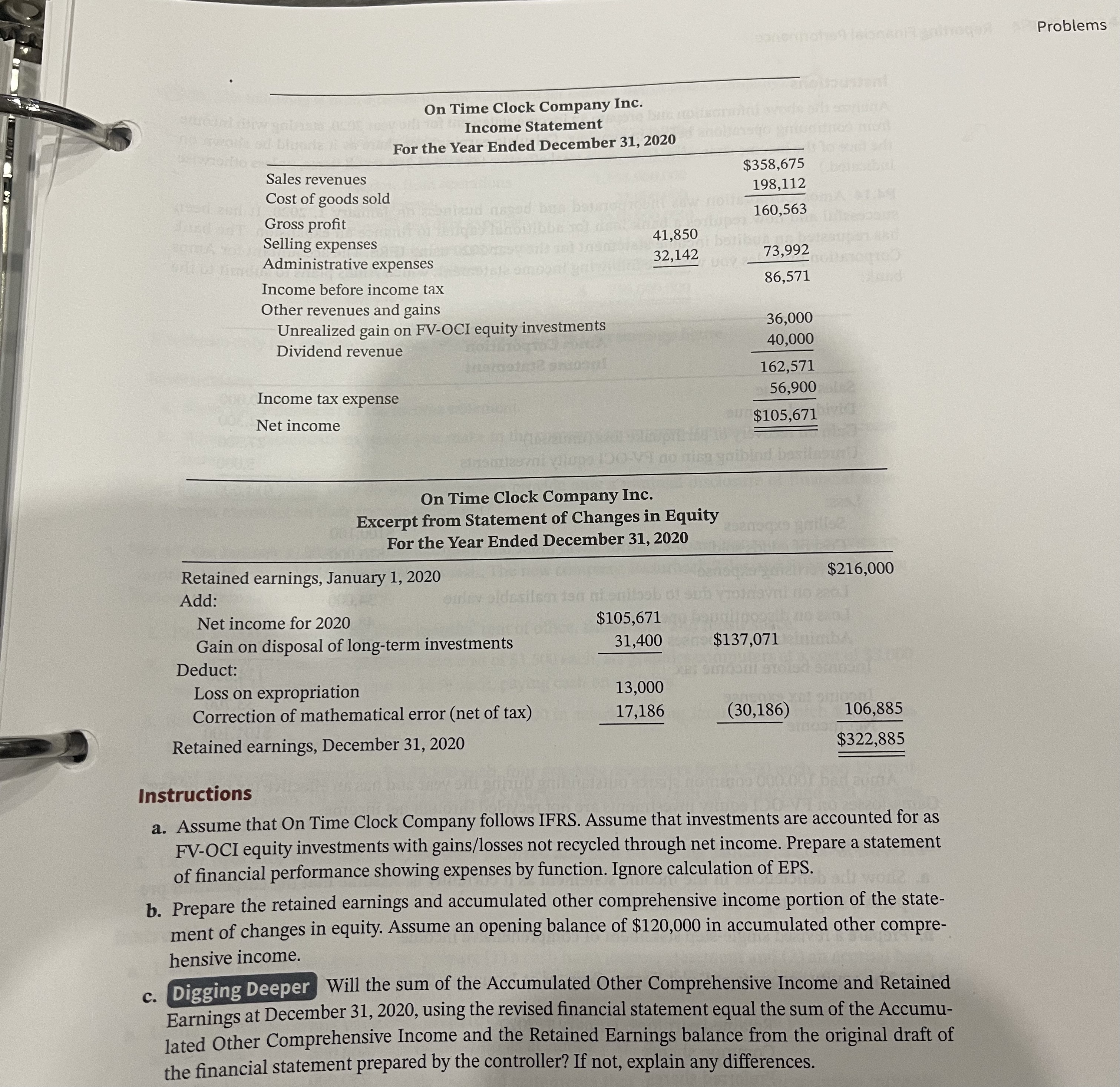  P4.12 Joe Schreiner, controller for On Time Clock Company Inc., recently