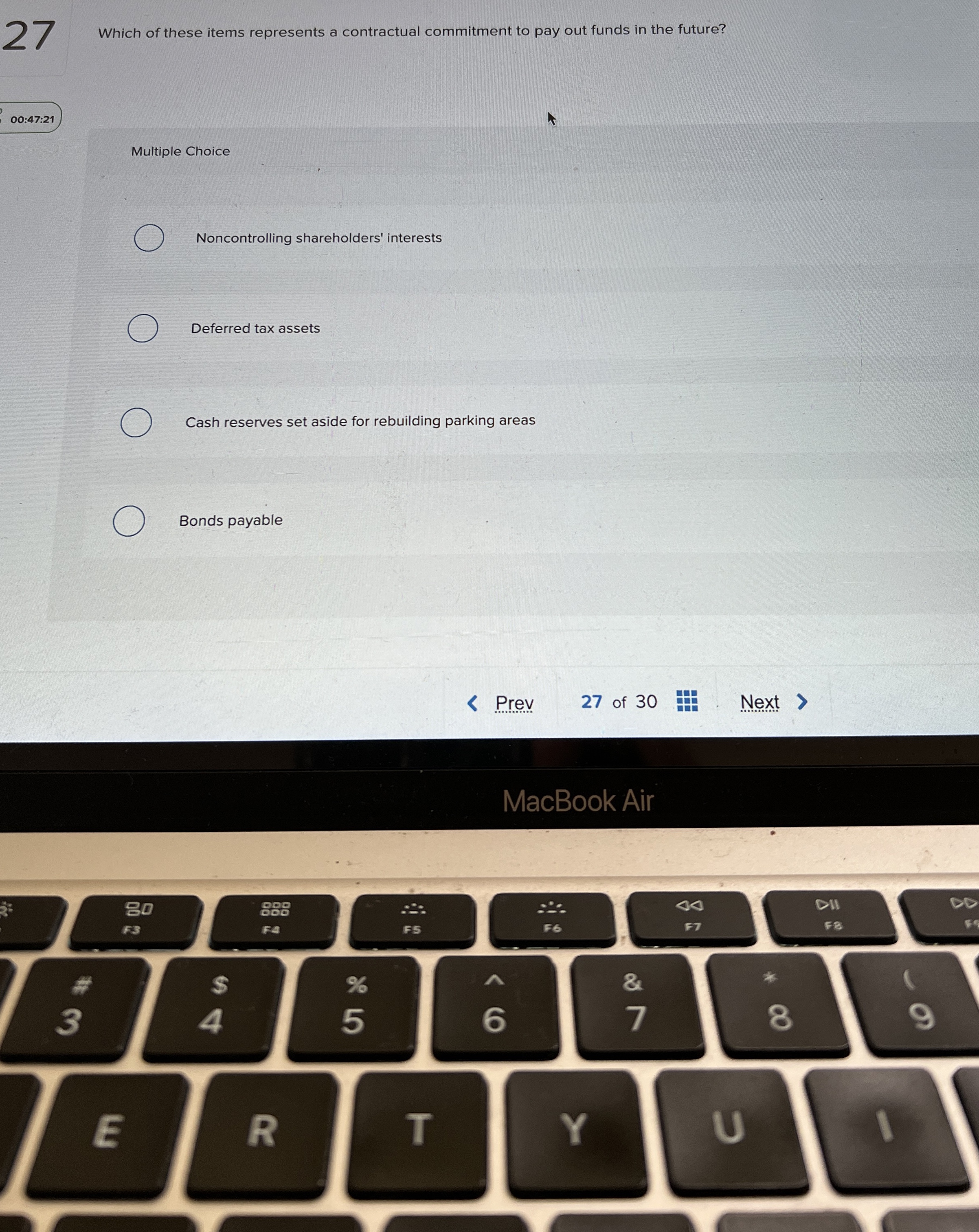  Which of these items represents a contractual commitment to pay out