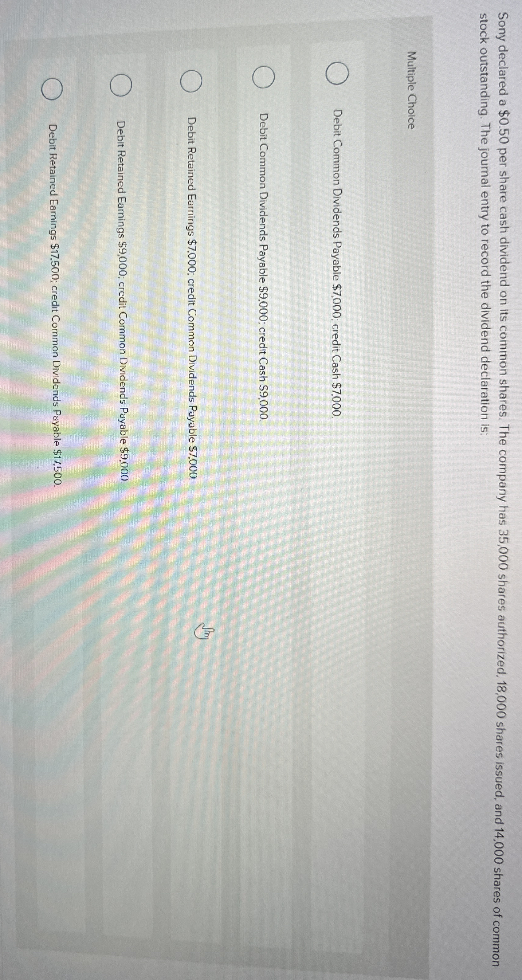  Sony declared a $0.50 per share cash dividend on its common