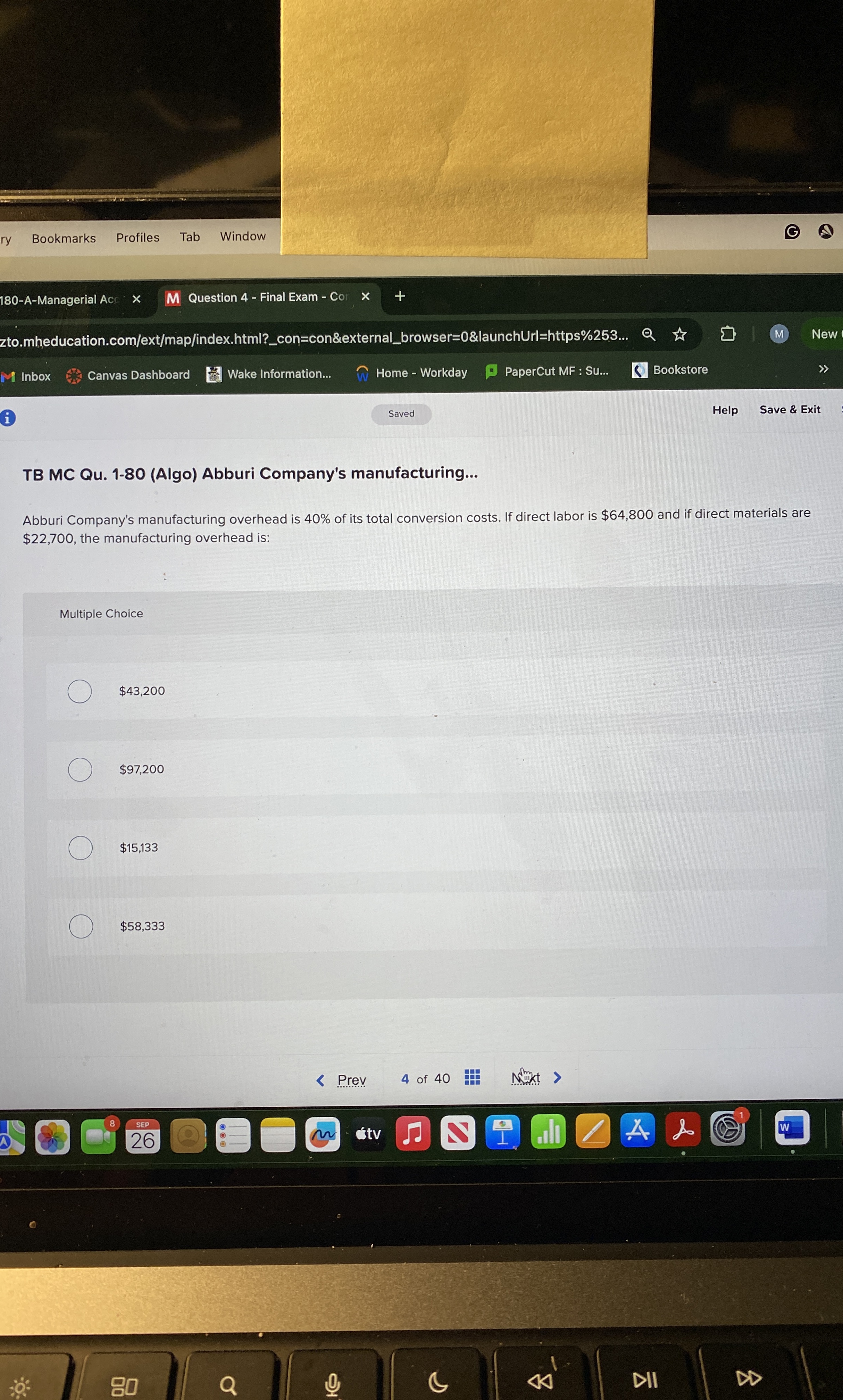  TB MC Qu.1-80(Algo) Abburi Company's manufacturing... Abburi Company's manufacturing overhead is