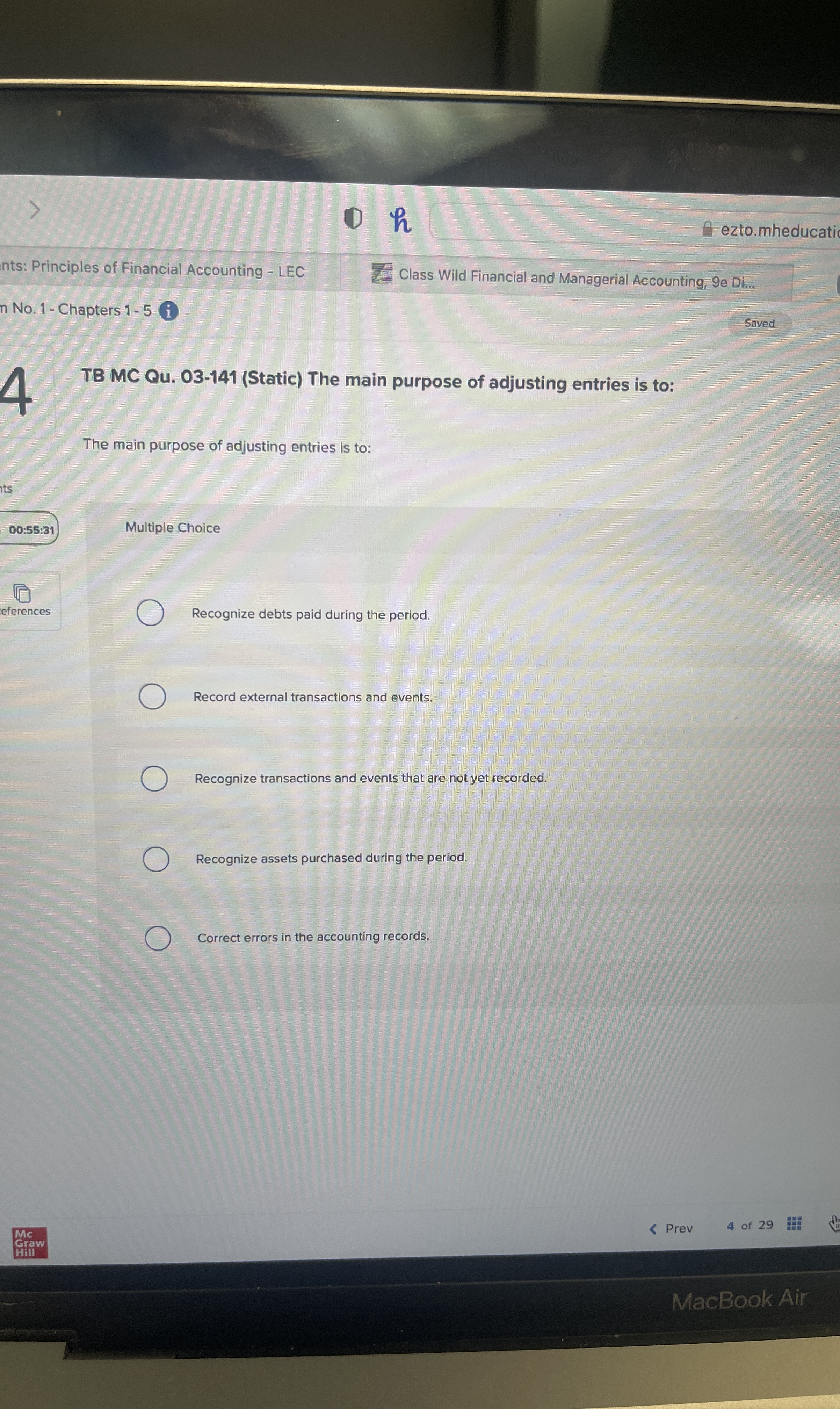  TB MC Qu.03-141(Static) The main purpose of adjusting entries is to: