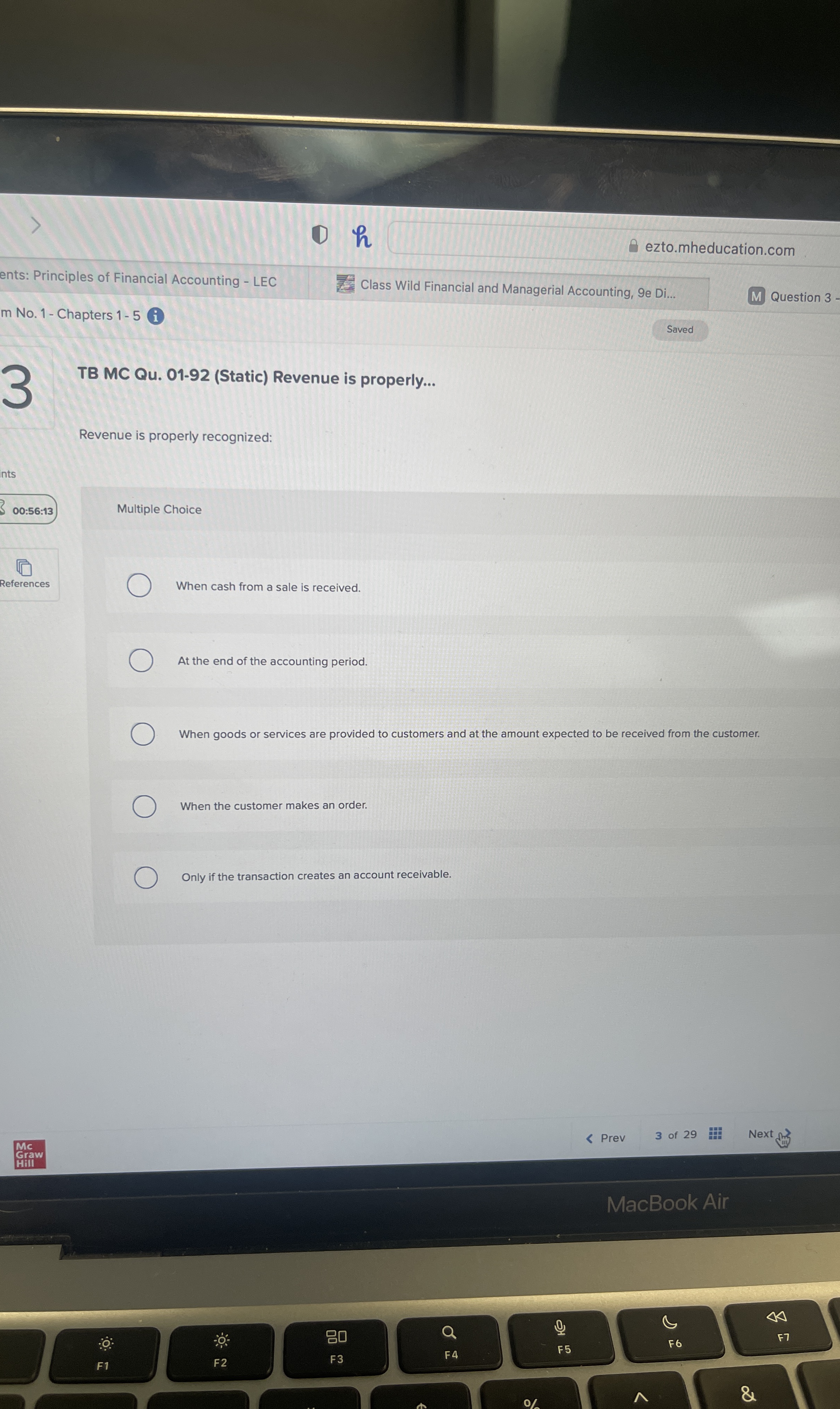  TB MC Qu.01-92(Static) Revenue is properly... Revenue is properly recognized: Multiple