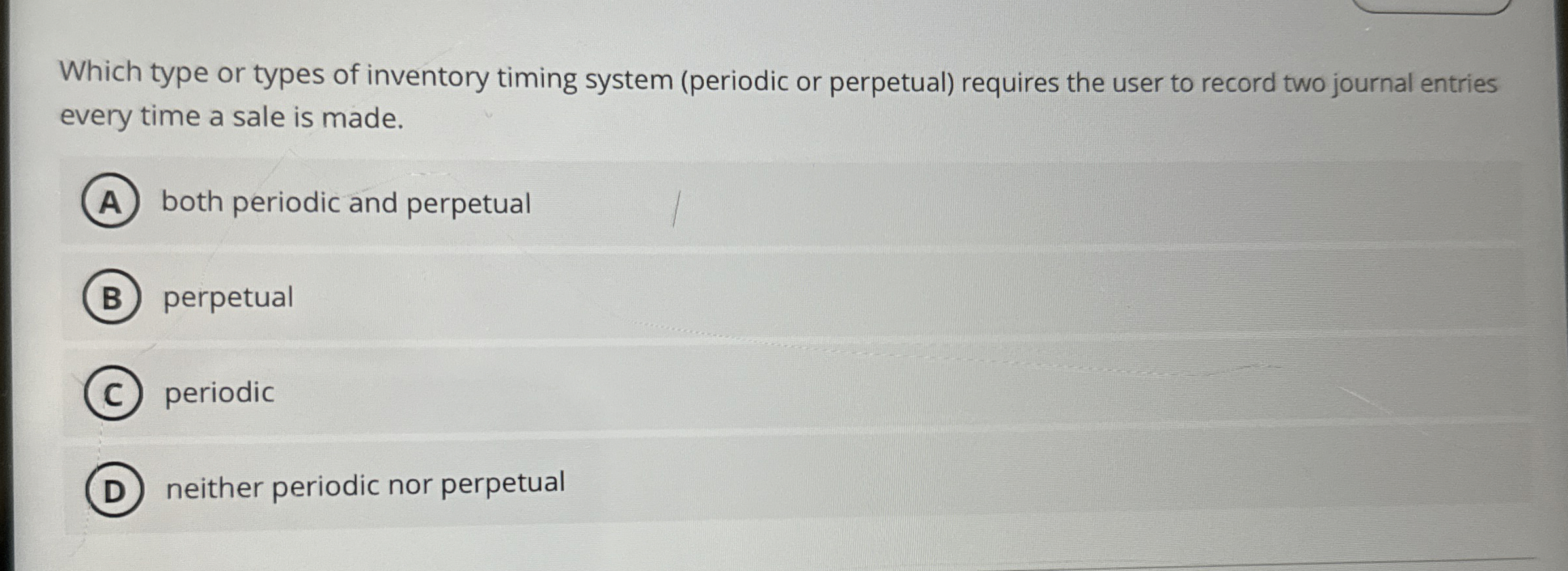 [Solved] Which type or types of inventory timing s SolutionInn