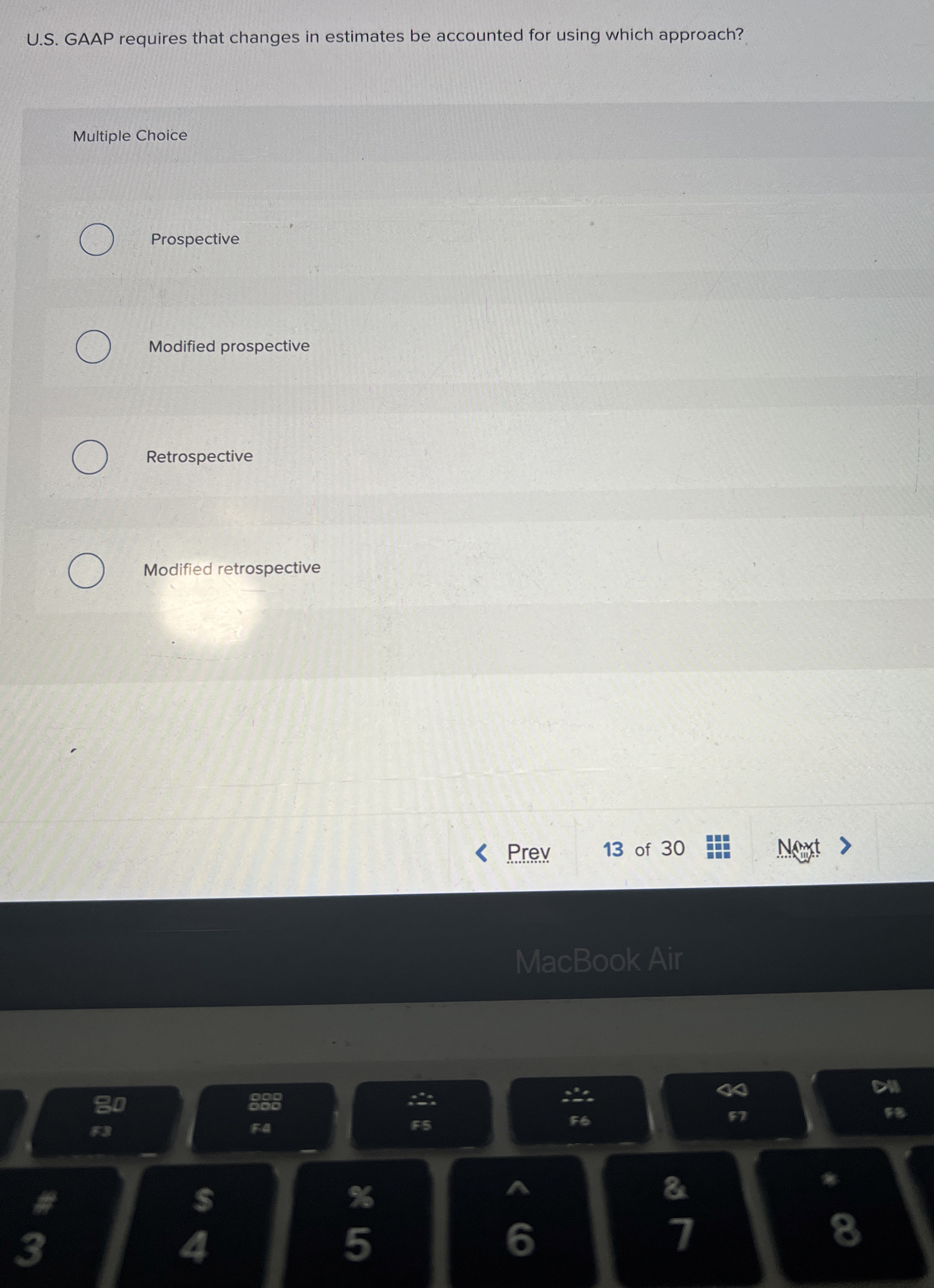  U.S. GAAP requires that changes in estimates be accounted for using