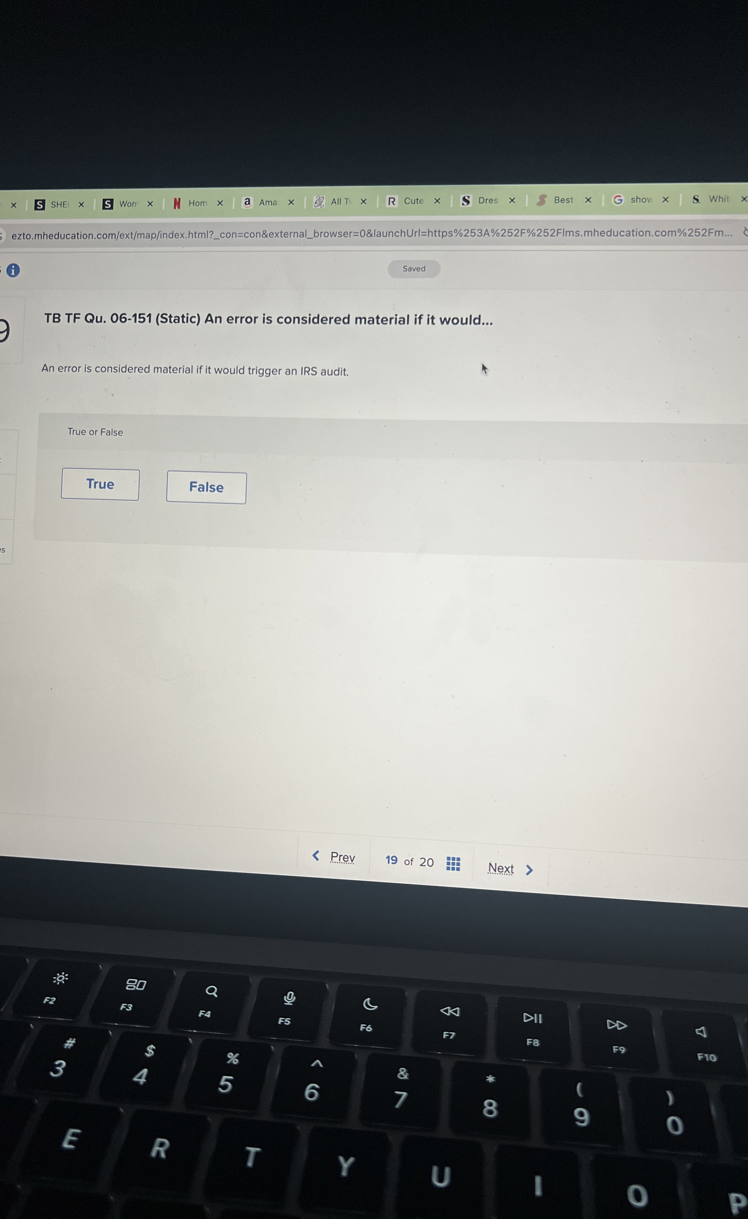  TB TF Qu.06-151(Static) An error is considered material if it would...