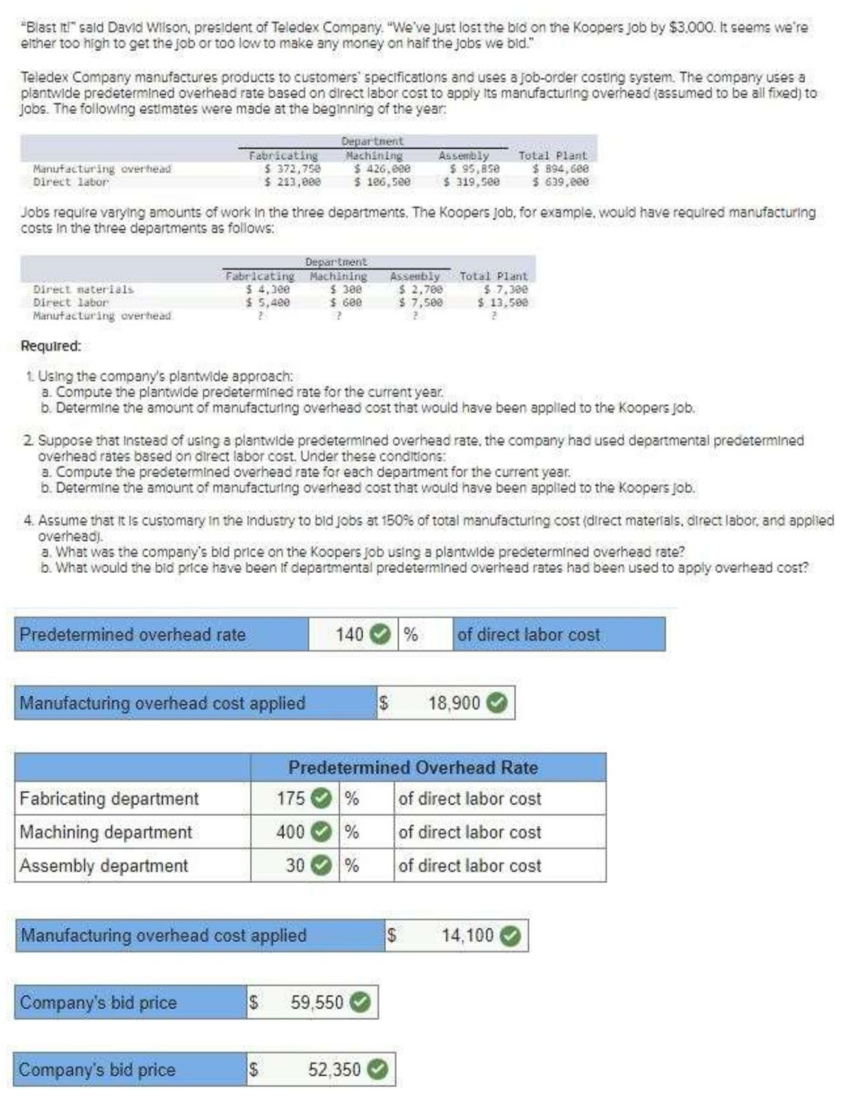  Use the correct answers to write the case study report. Answer